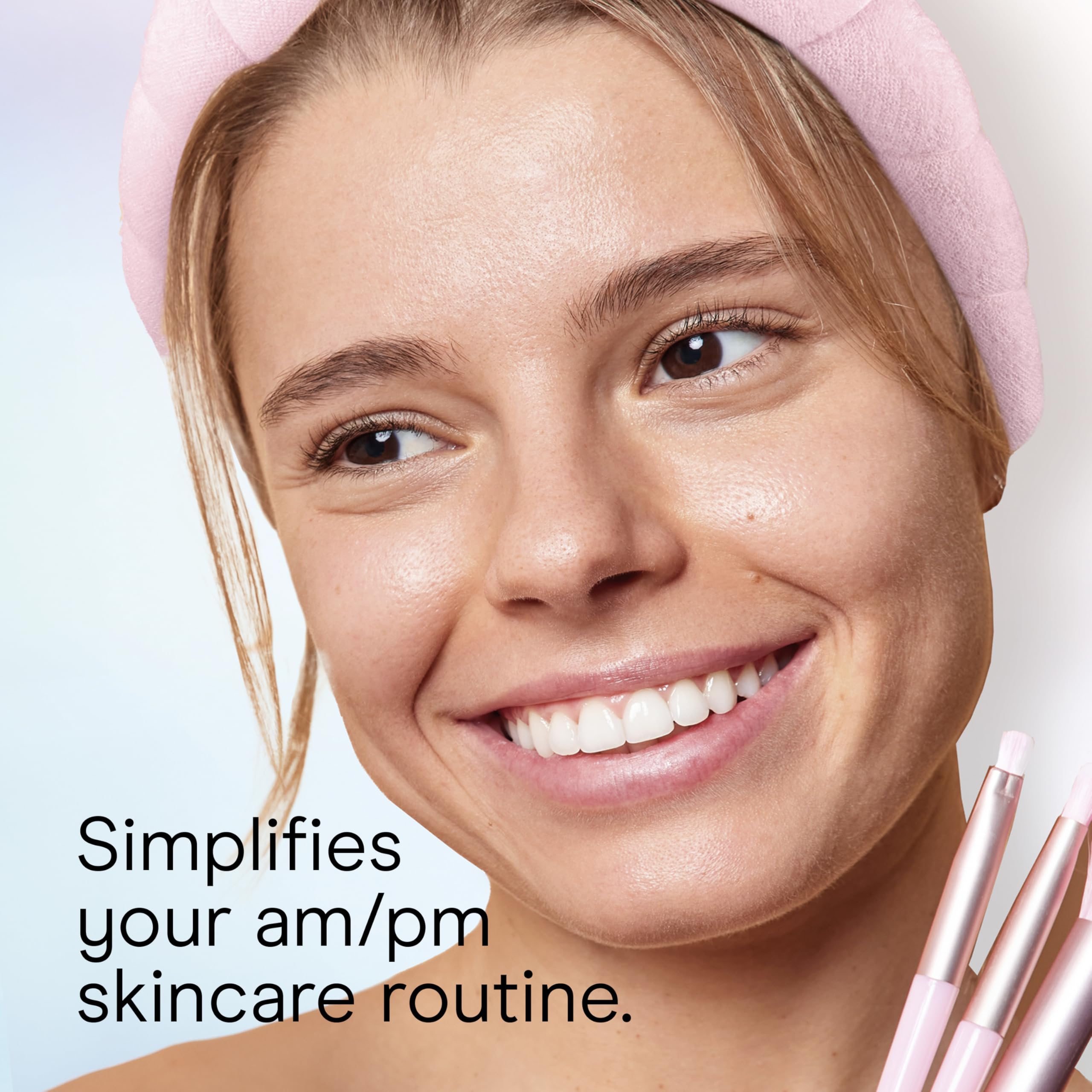 Conair facial wash headband helps keep hair away from the face during cleansing.