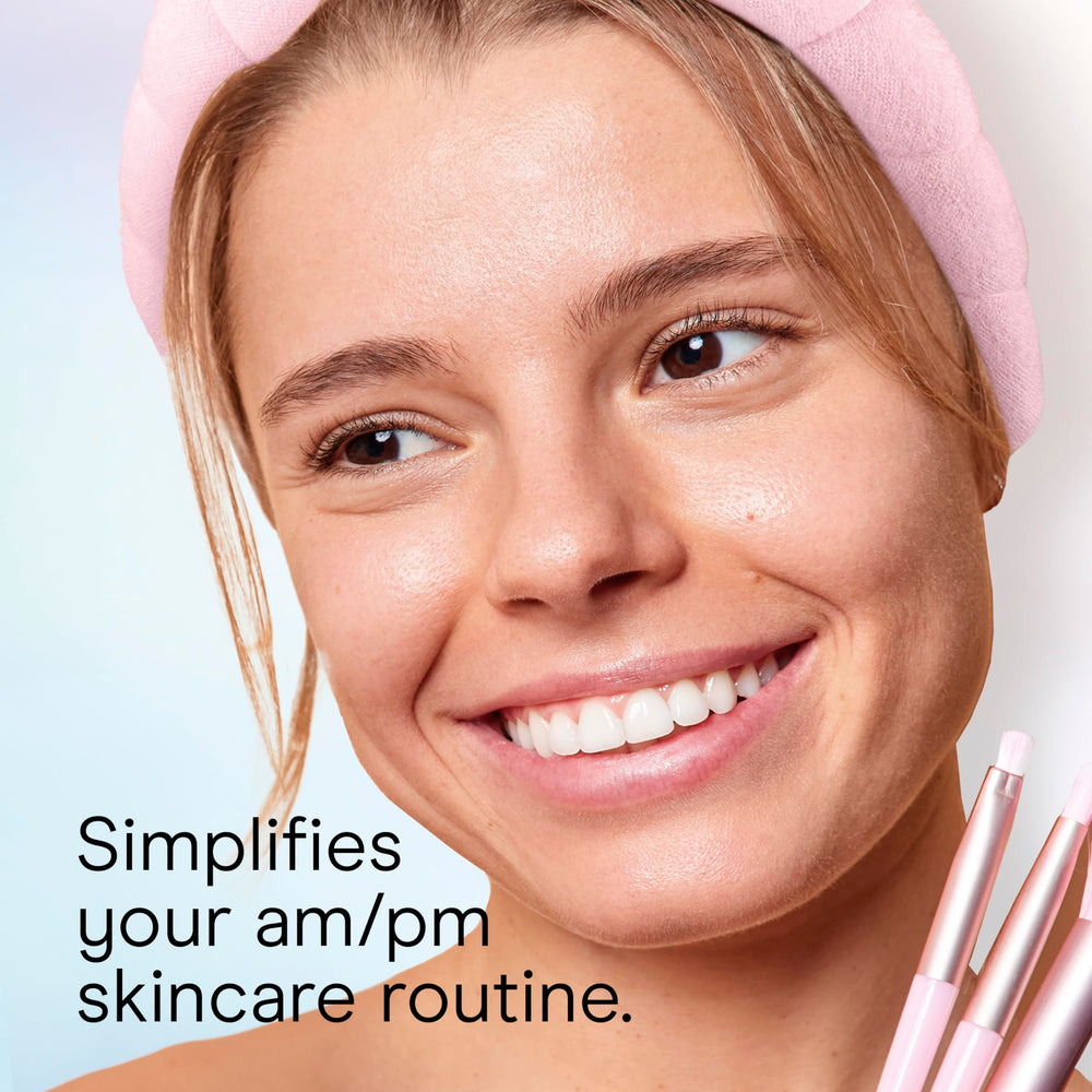 Conair facial wash headband helps keep hair away from the face during cleansing.