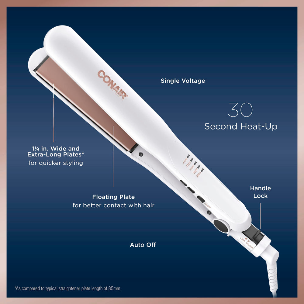 Conair ceramic coating delivers even heat and shine.