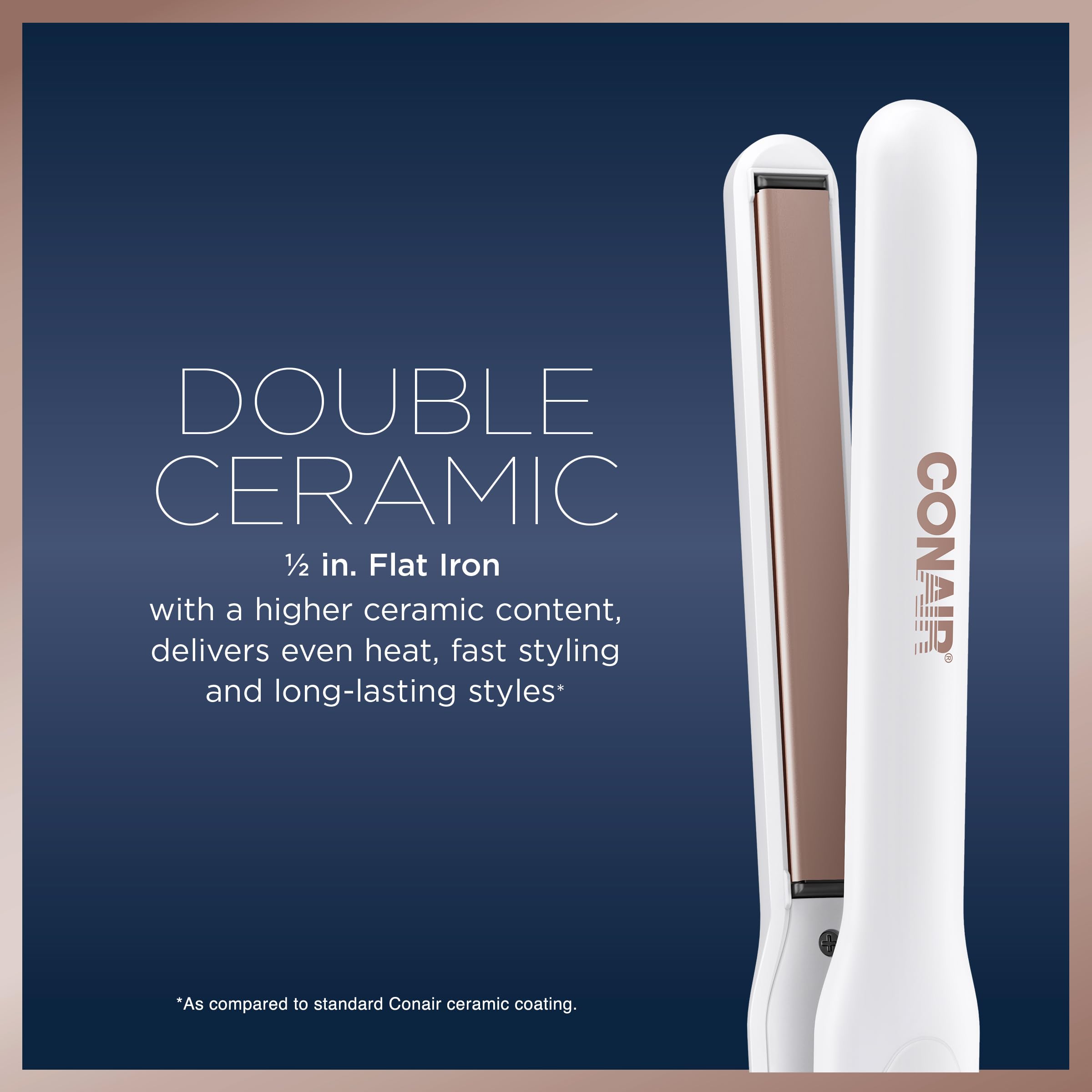 Conair flat iron heat settings dial shows 410 F option for precise styling