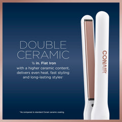 Conair flat iron heat settings dial shows 410 F option for precise styling
