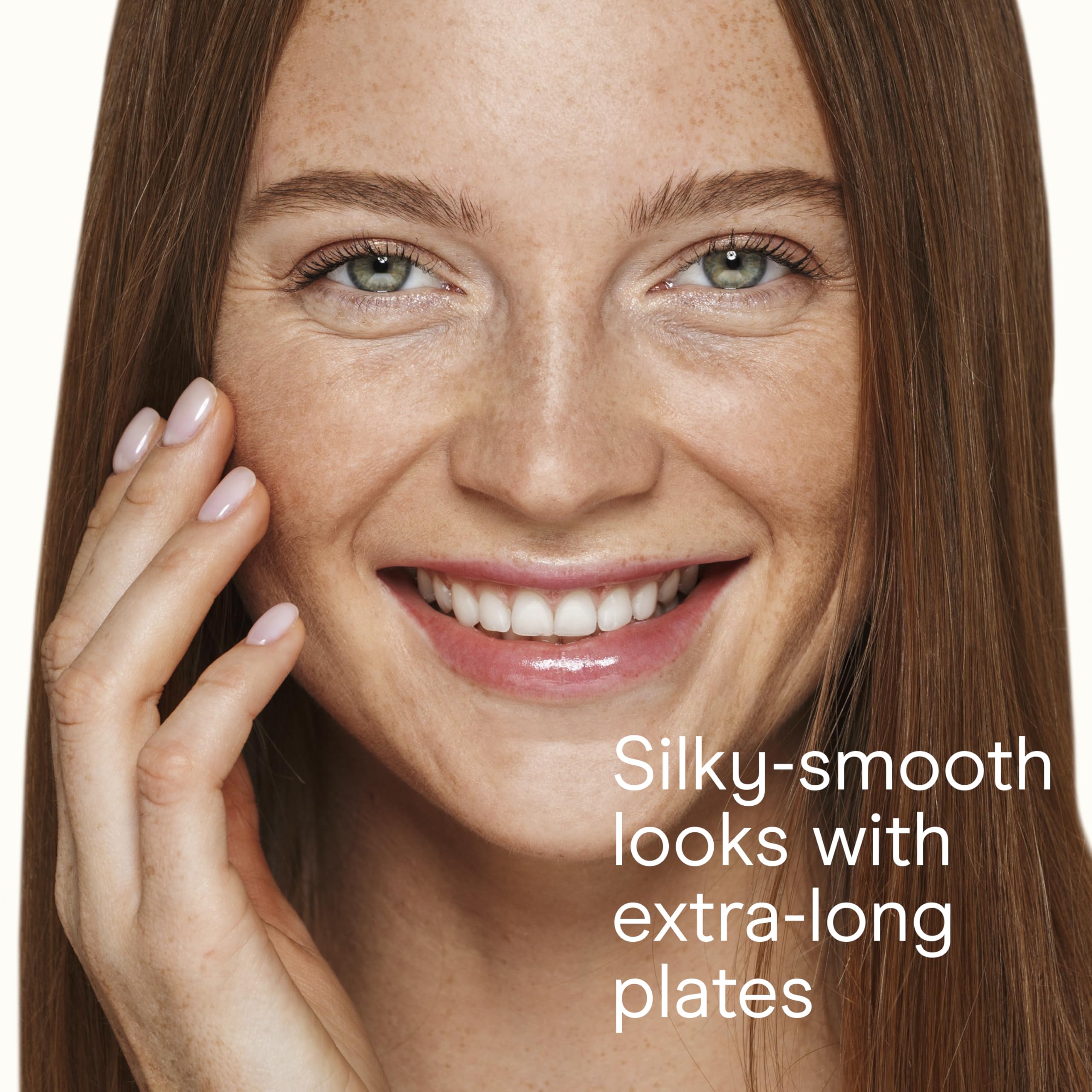 Conair flat iron provides smooth glide across hair for a glossy finish.