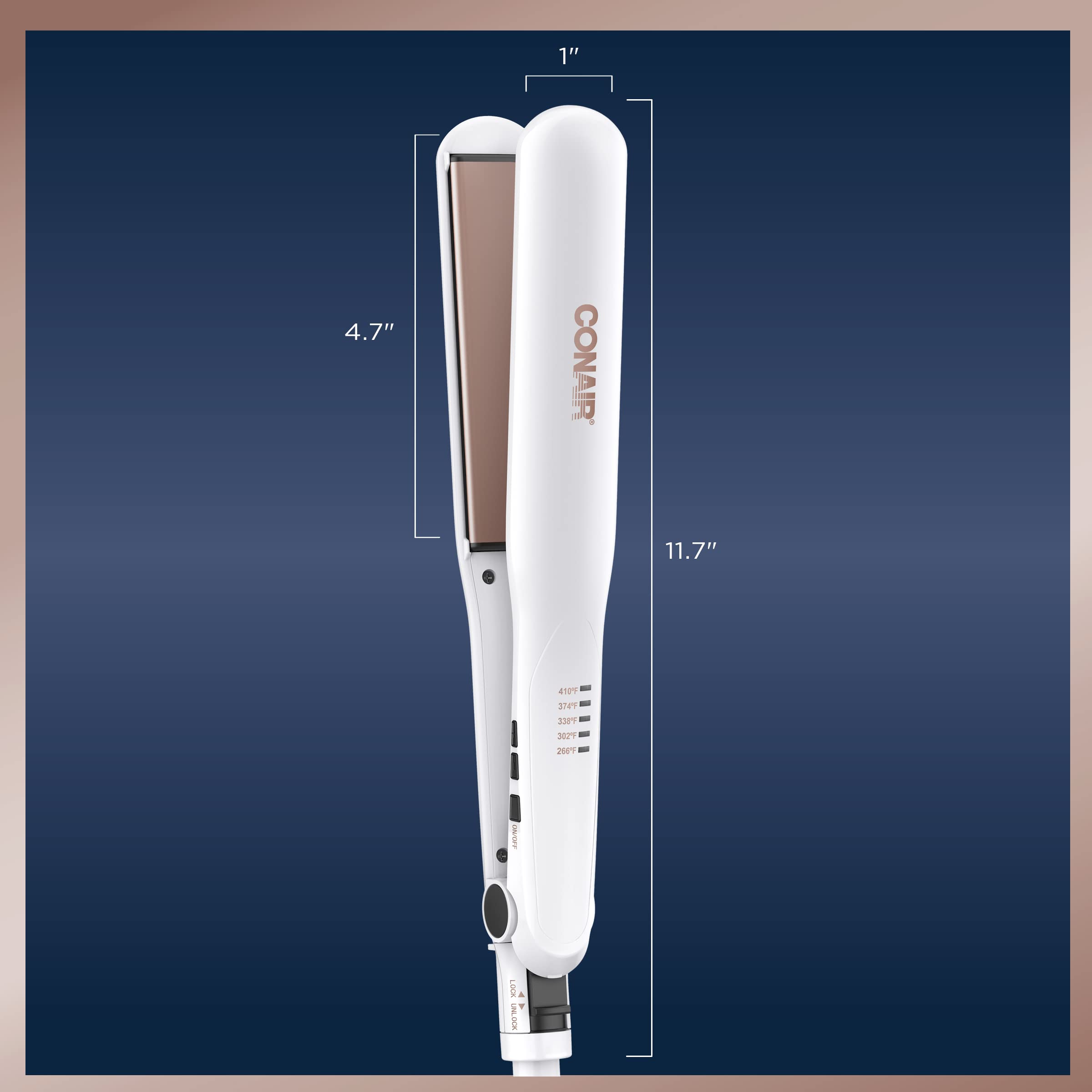 Conair ideal for straight looks or beachy waves.