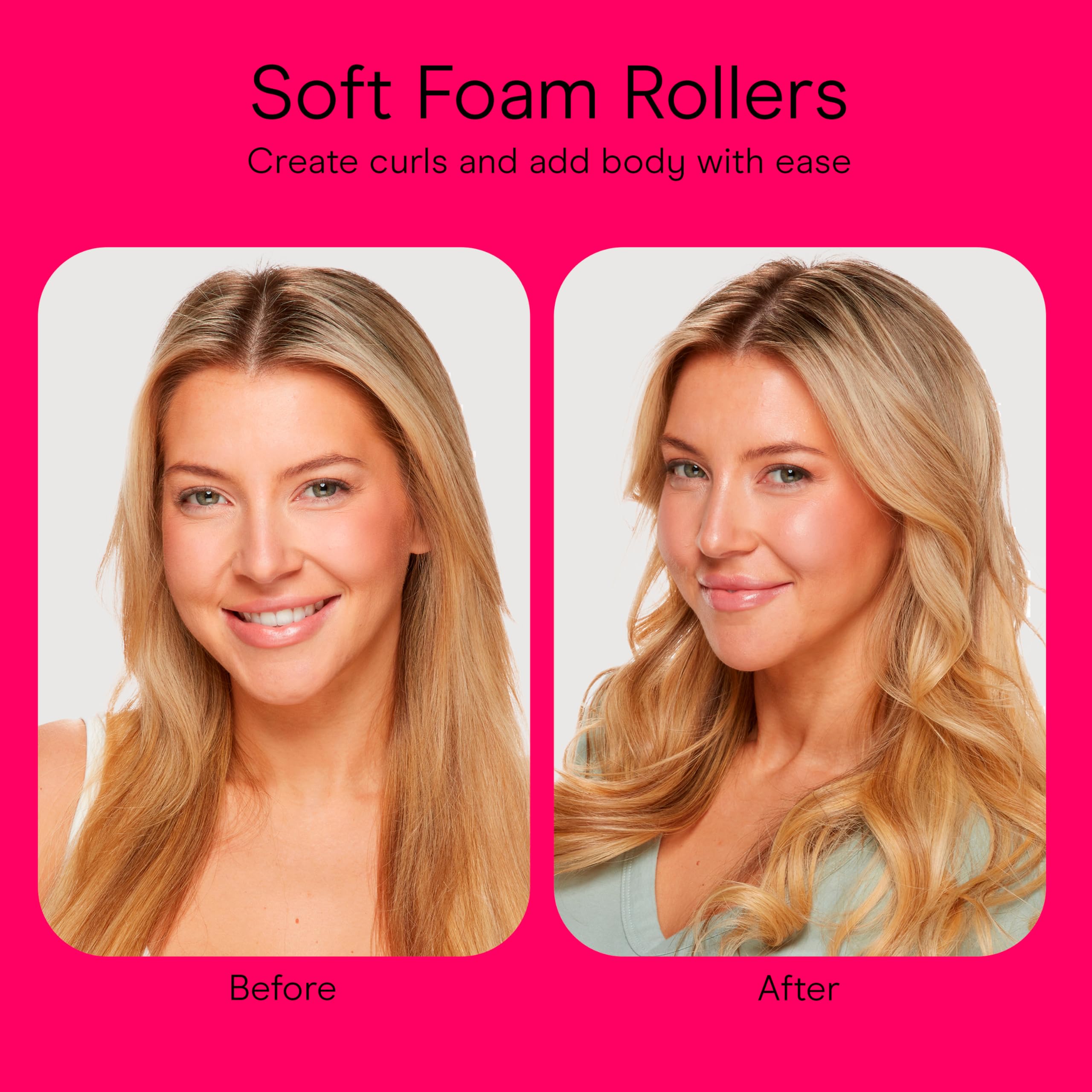 Conair foam rollers feature soft foam texture for gentle styling