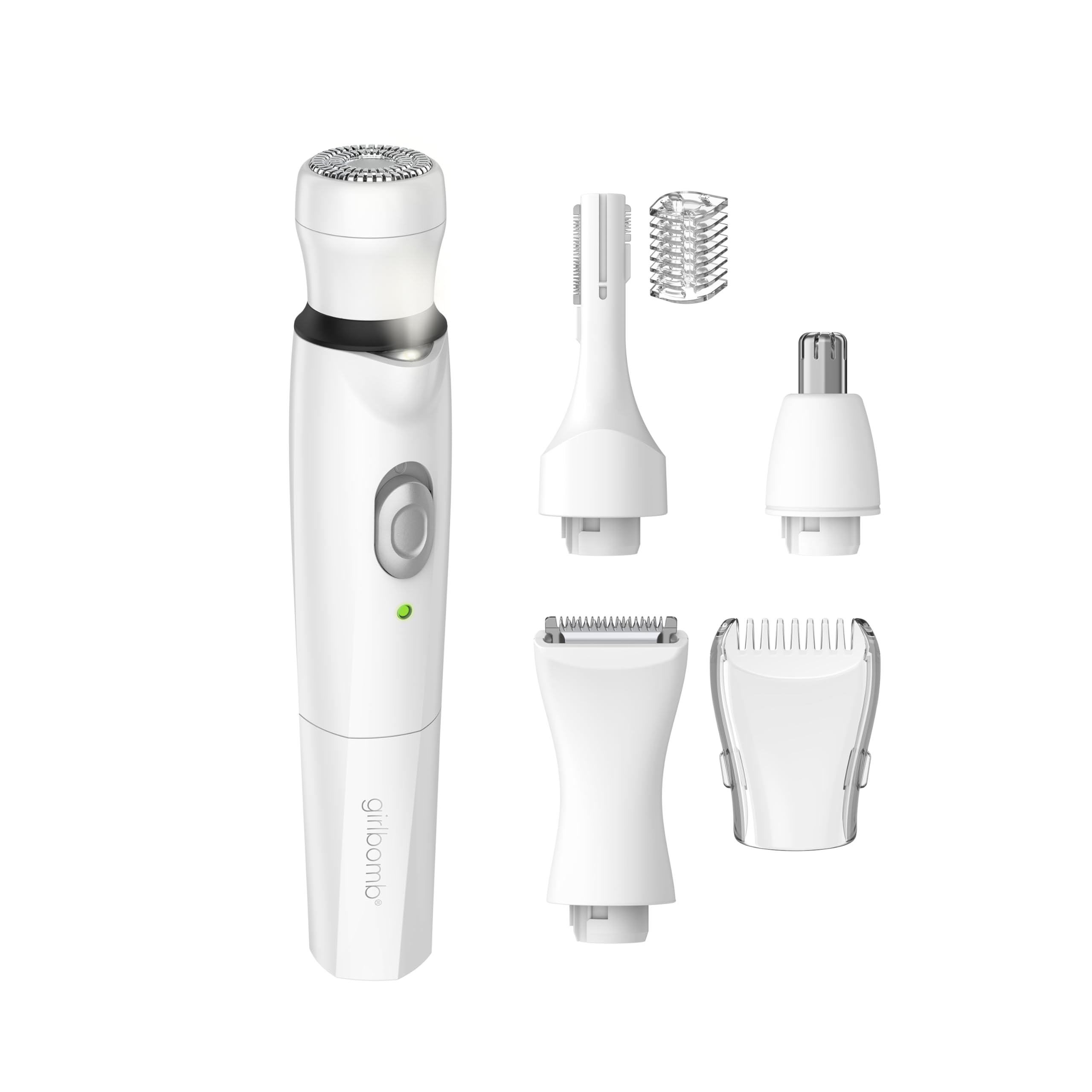 Conair GIRLBOMB all-in-one trimmer charging via USB for cordless grooming.