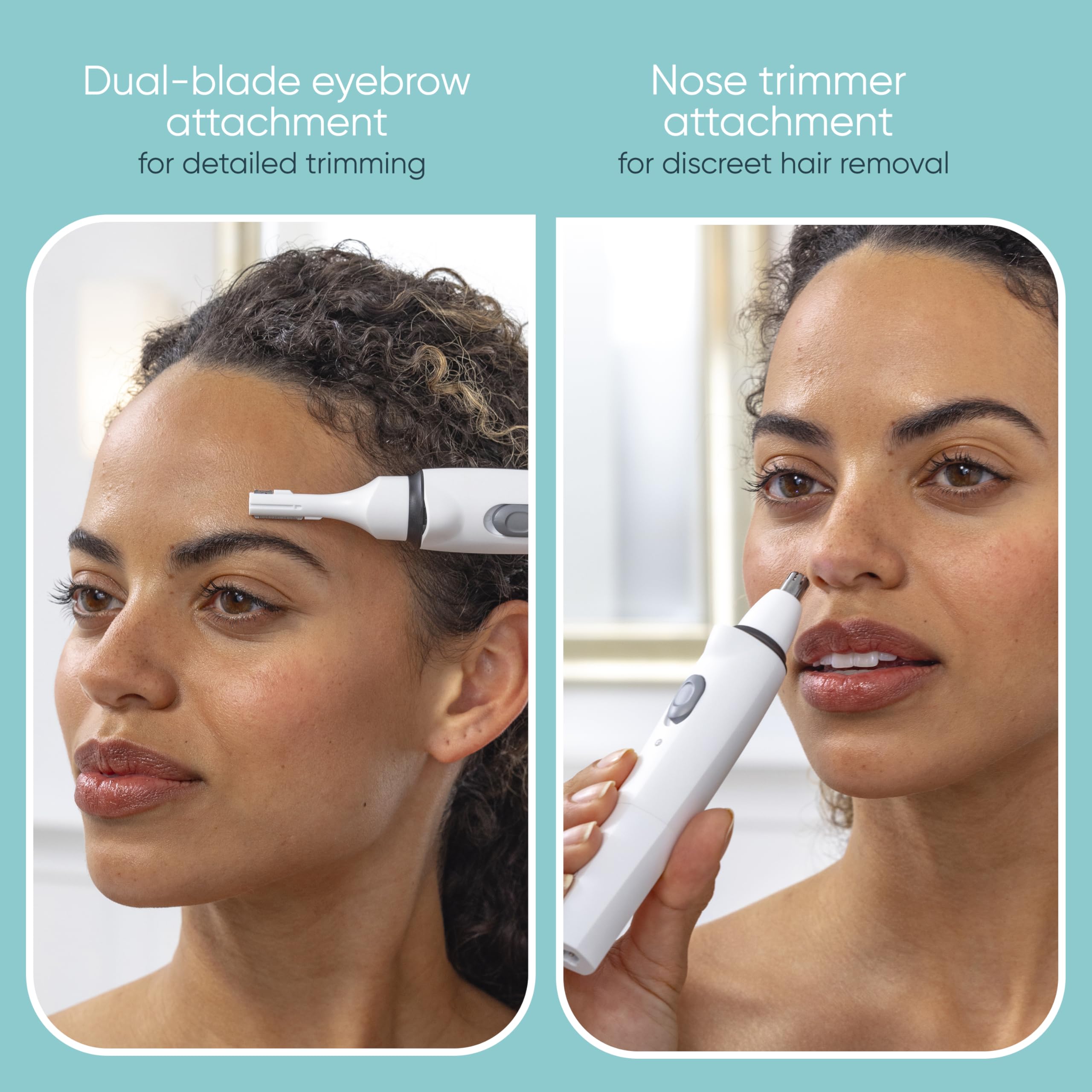 Conair GIRLBOMB eyebrow trimmer with guide for defined brows.