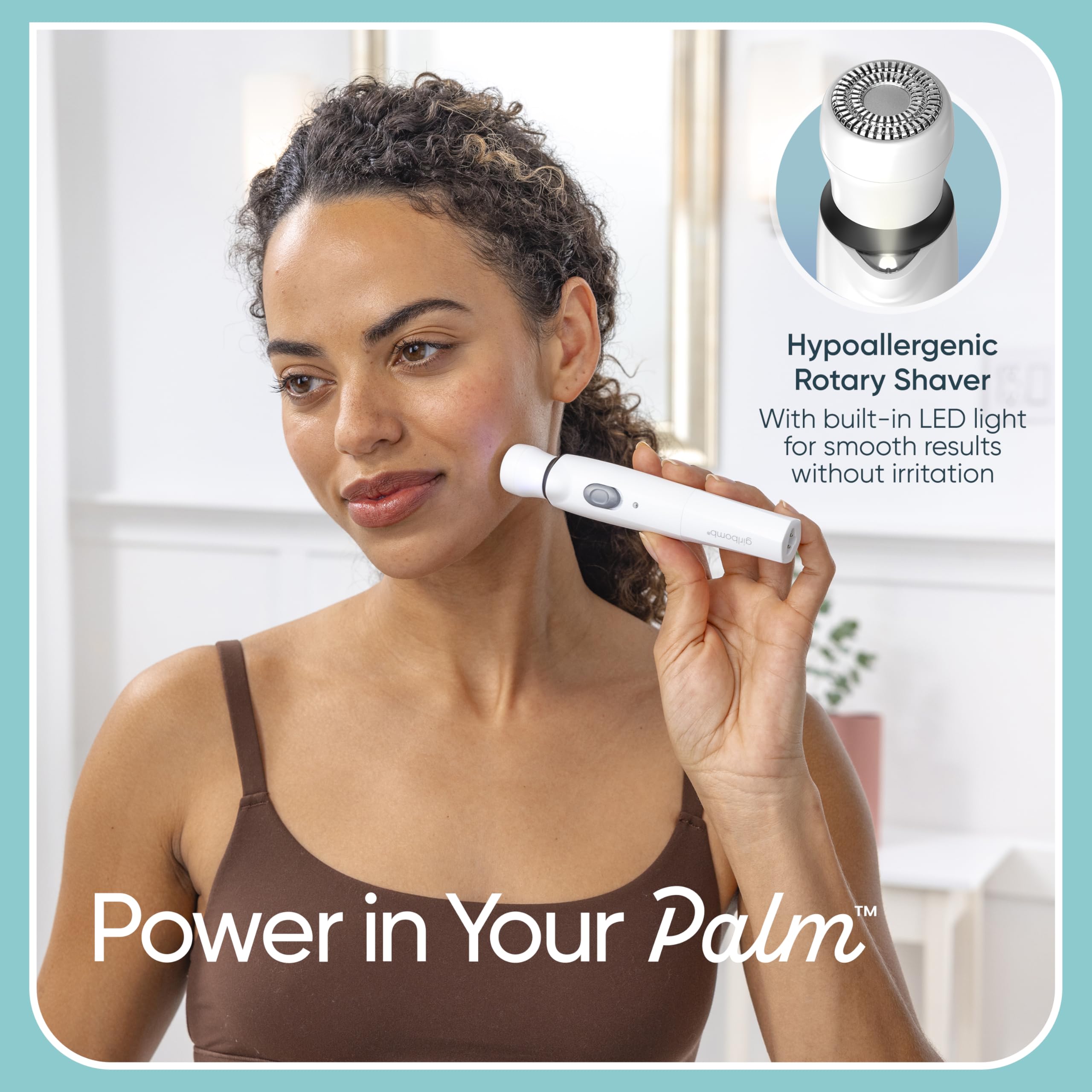 Conair GIRLBOMB multi-use trimmer with guide for body hair shaping.
