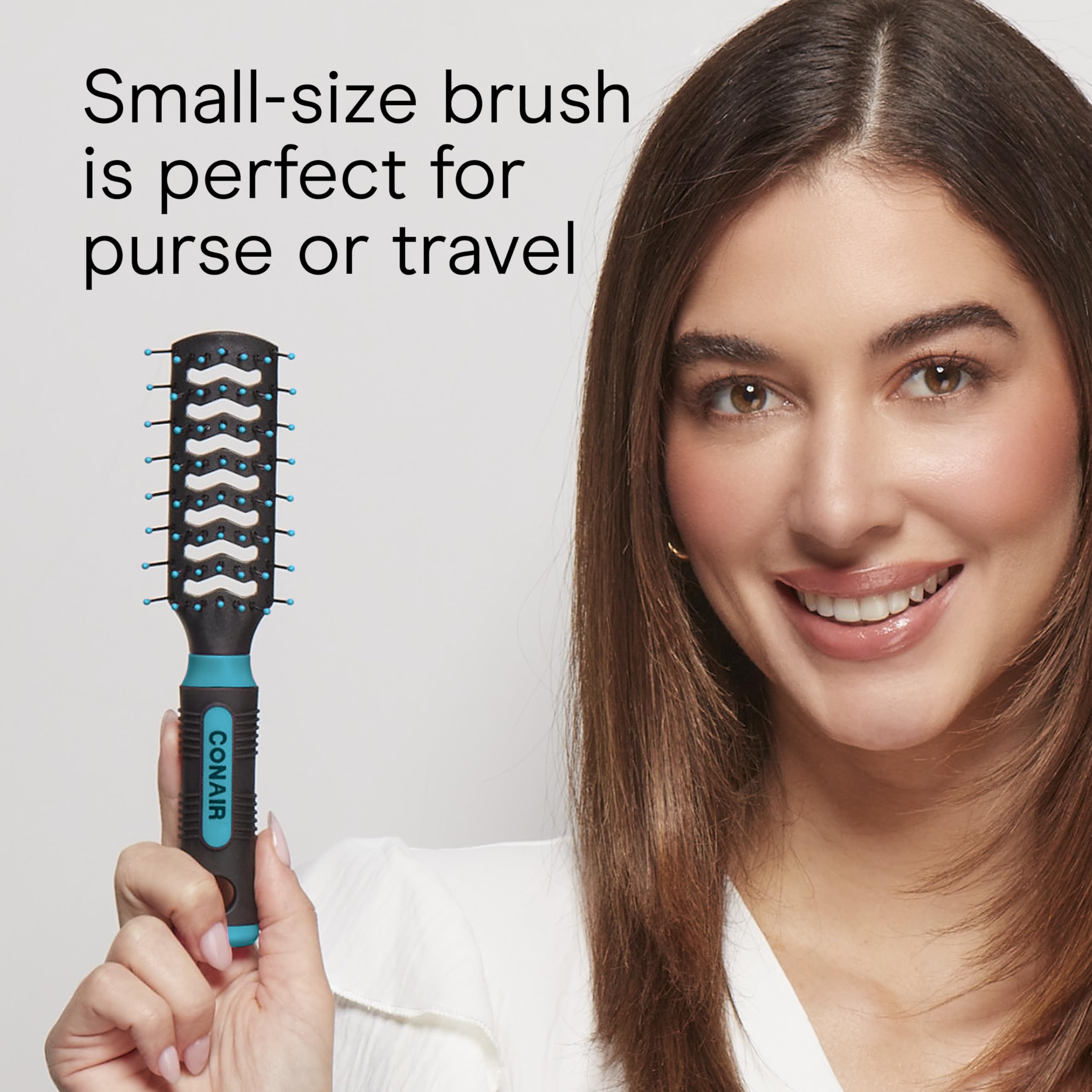 Conair grooved nonslip handle provides secure grip during styling.