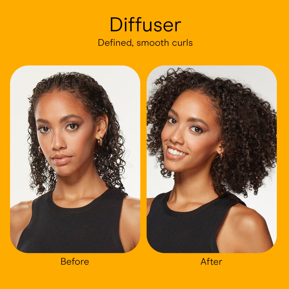 Conair concentrator attachment in use for sleek straight styles.