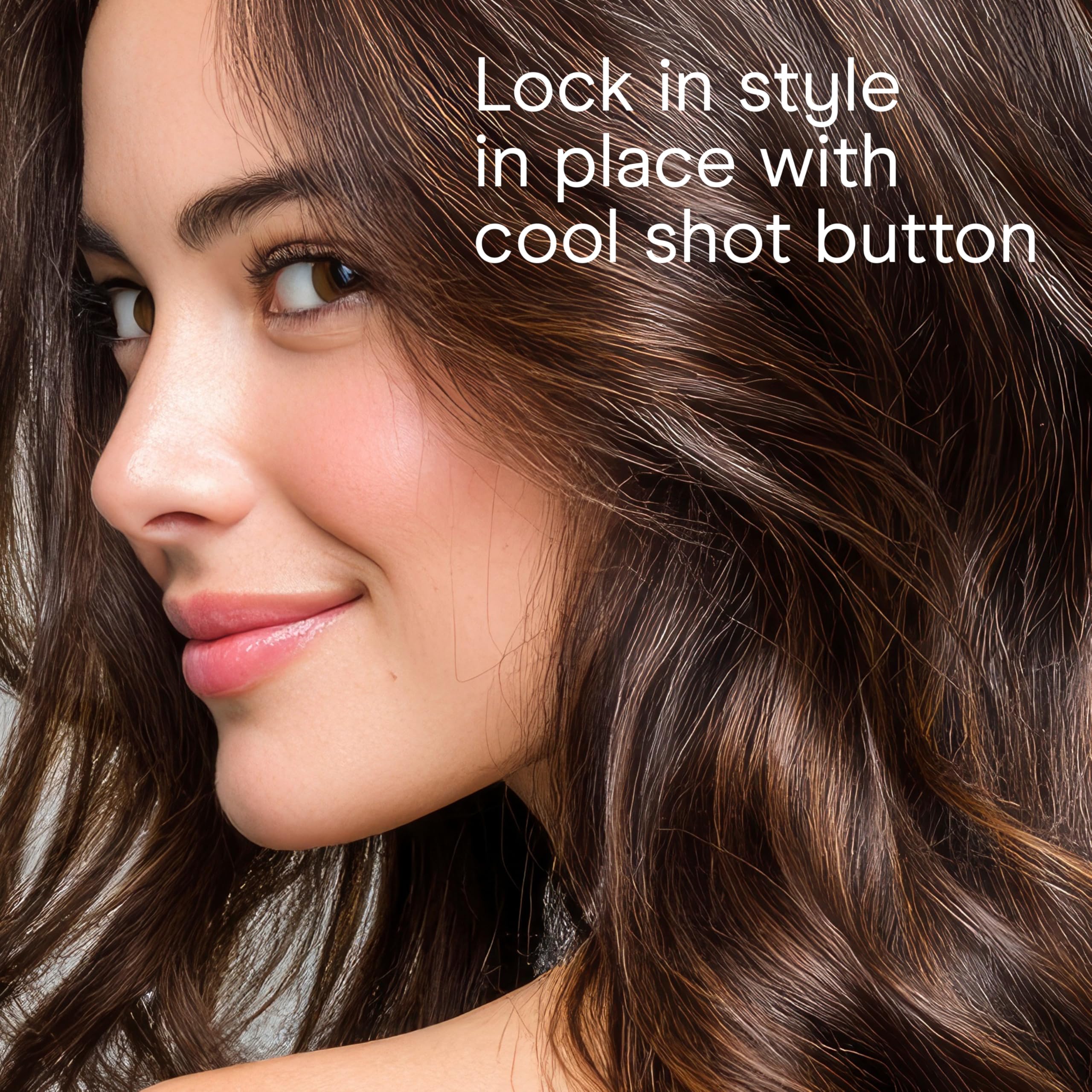 Conair hair dryer cool shot button enables quick setting of styles.