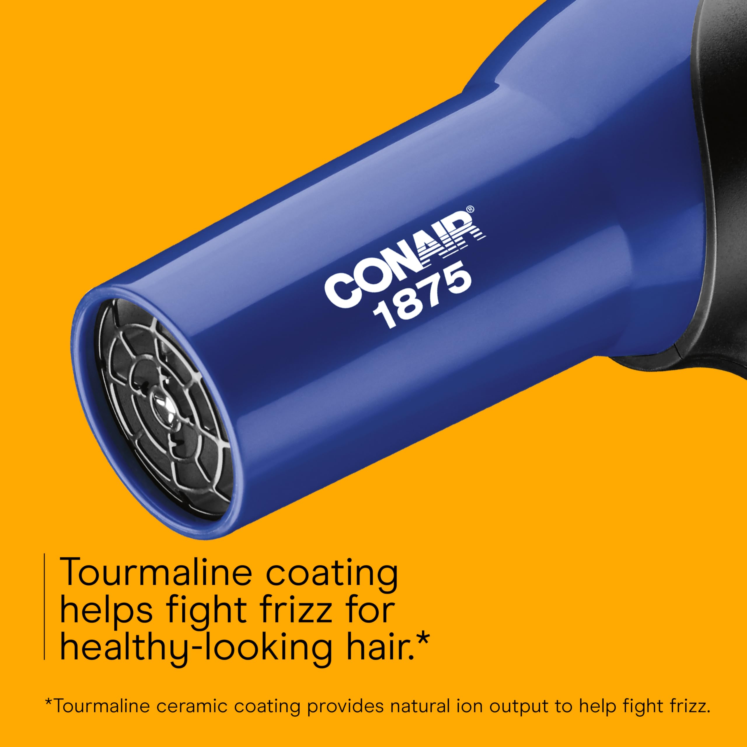 Conair hair dryer ionic disperser attachment demonstrates added smoothing for hair.