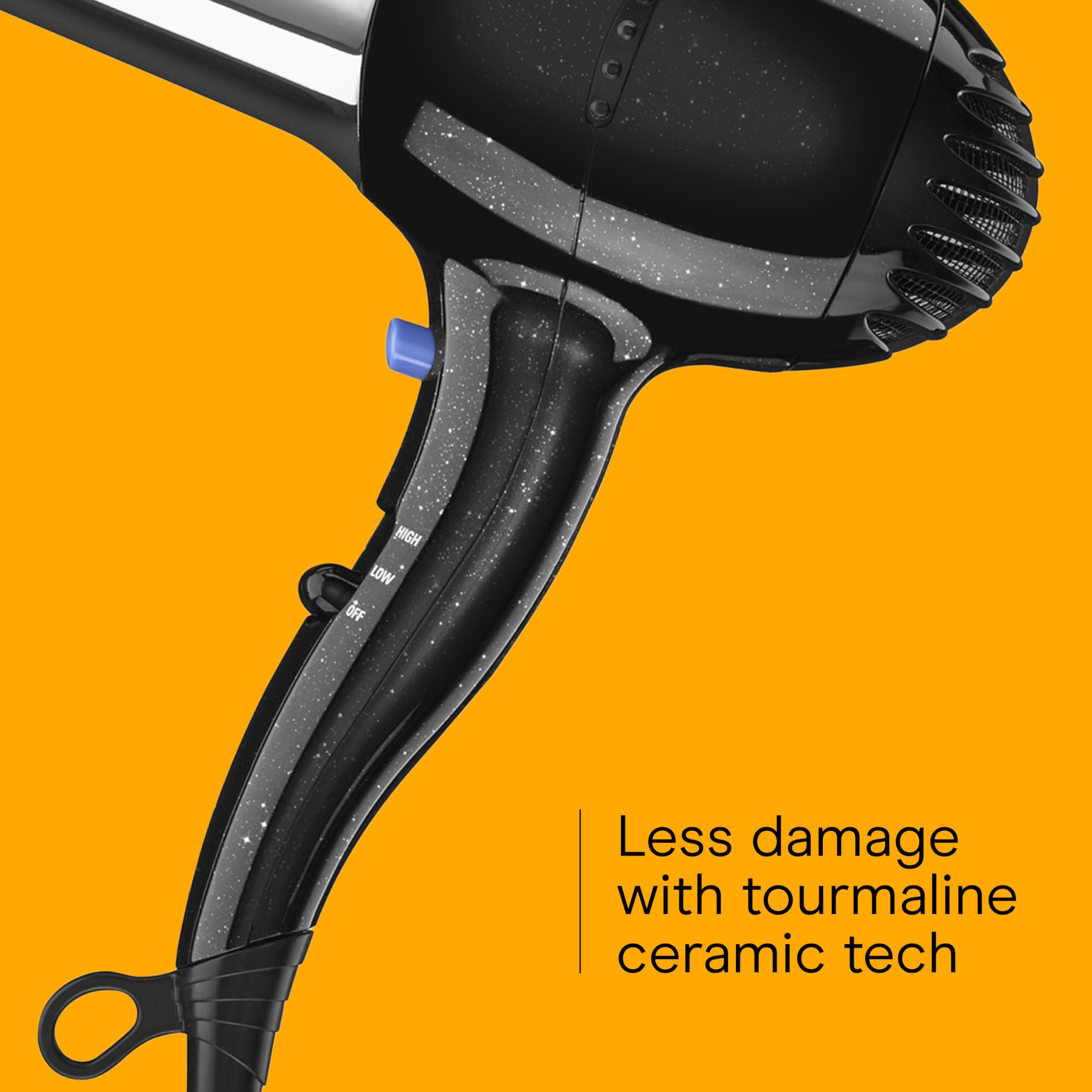 Conair hair dryer lightweight design for comfortable use.