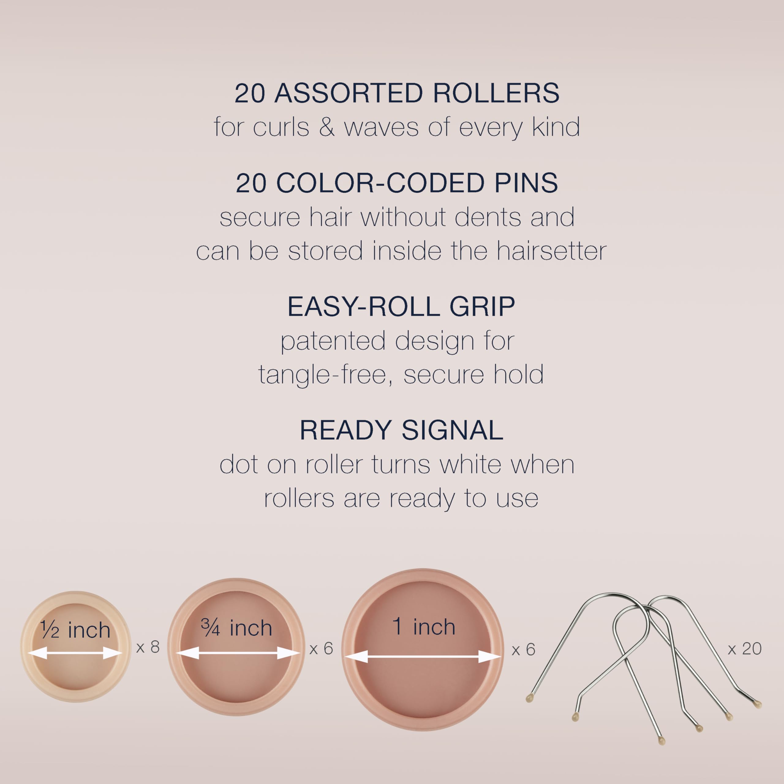 Conair HairSetter 1/2-inch roller detail showing tangle-free design.
