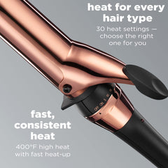 Conair INFINITIPRO Rose Gold Titanium curling iron with uniform heat recovery for consistent results.