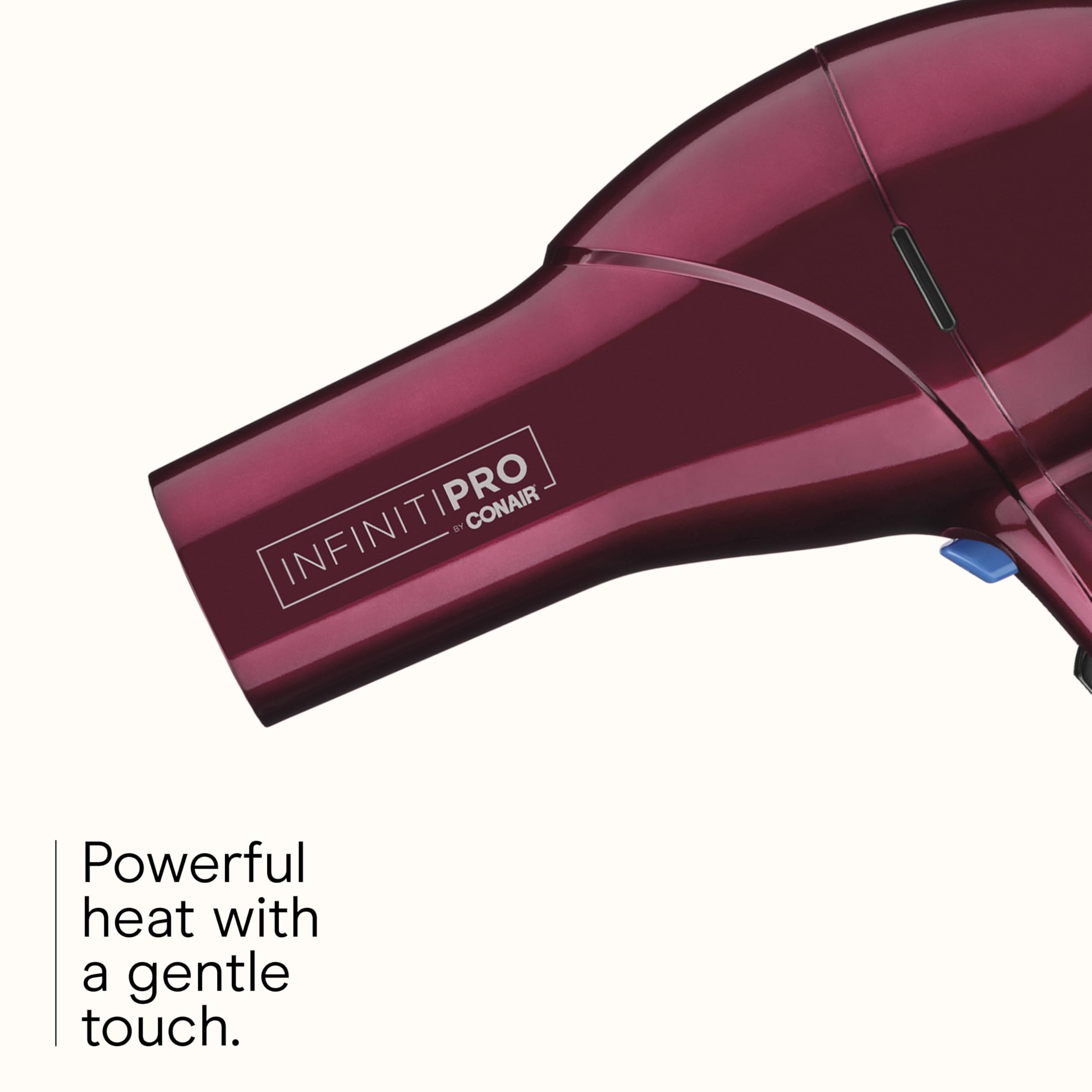 Conair Infiniti Pro blowout brush in use for a smooth, voluminous finish.
