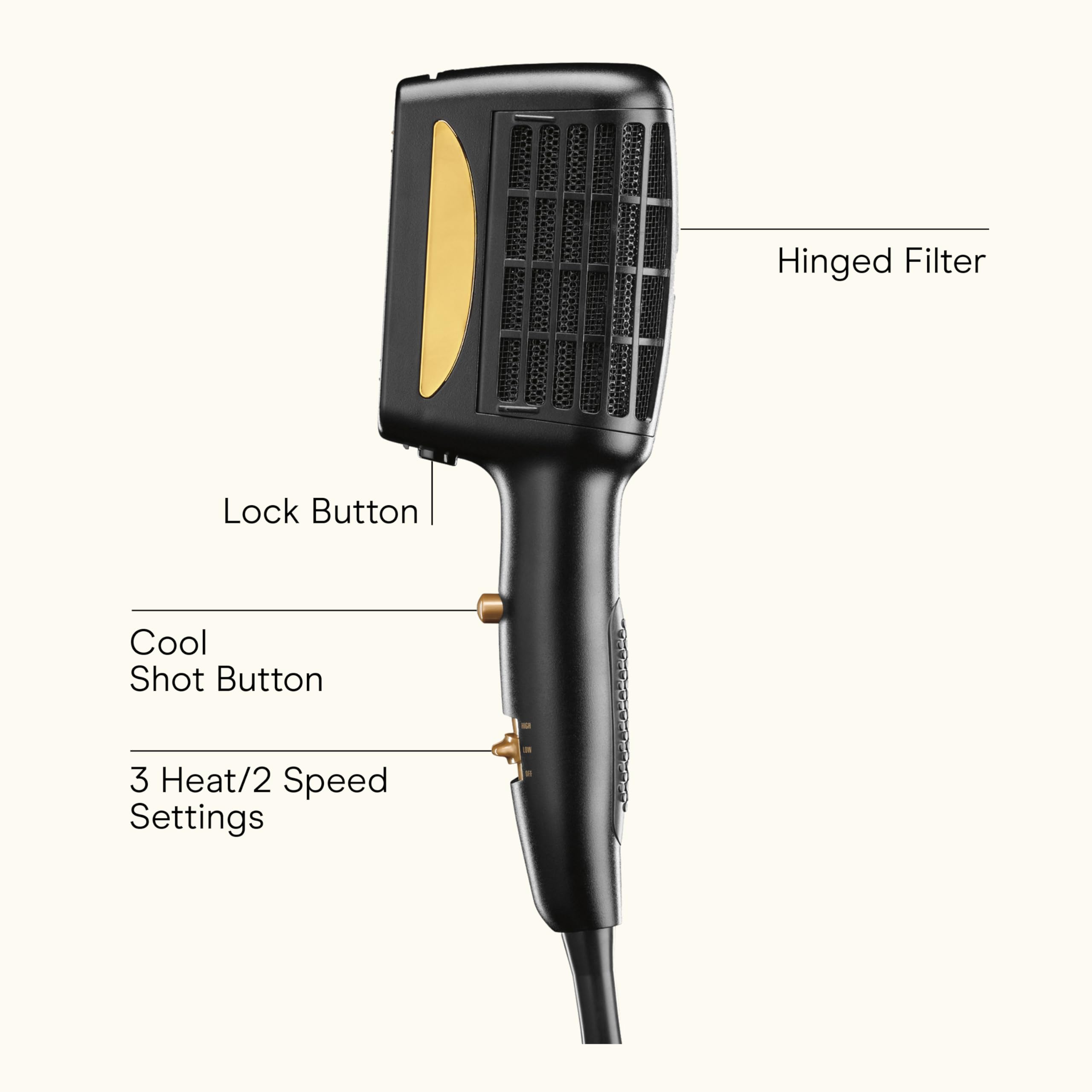Conair INFINITI PRO bristle styling brush attachment for a smooth finish.