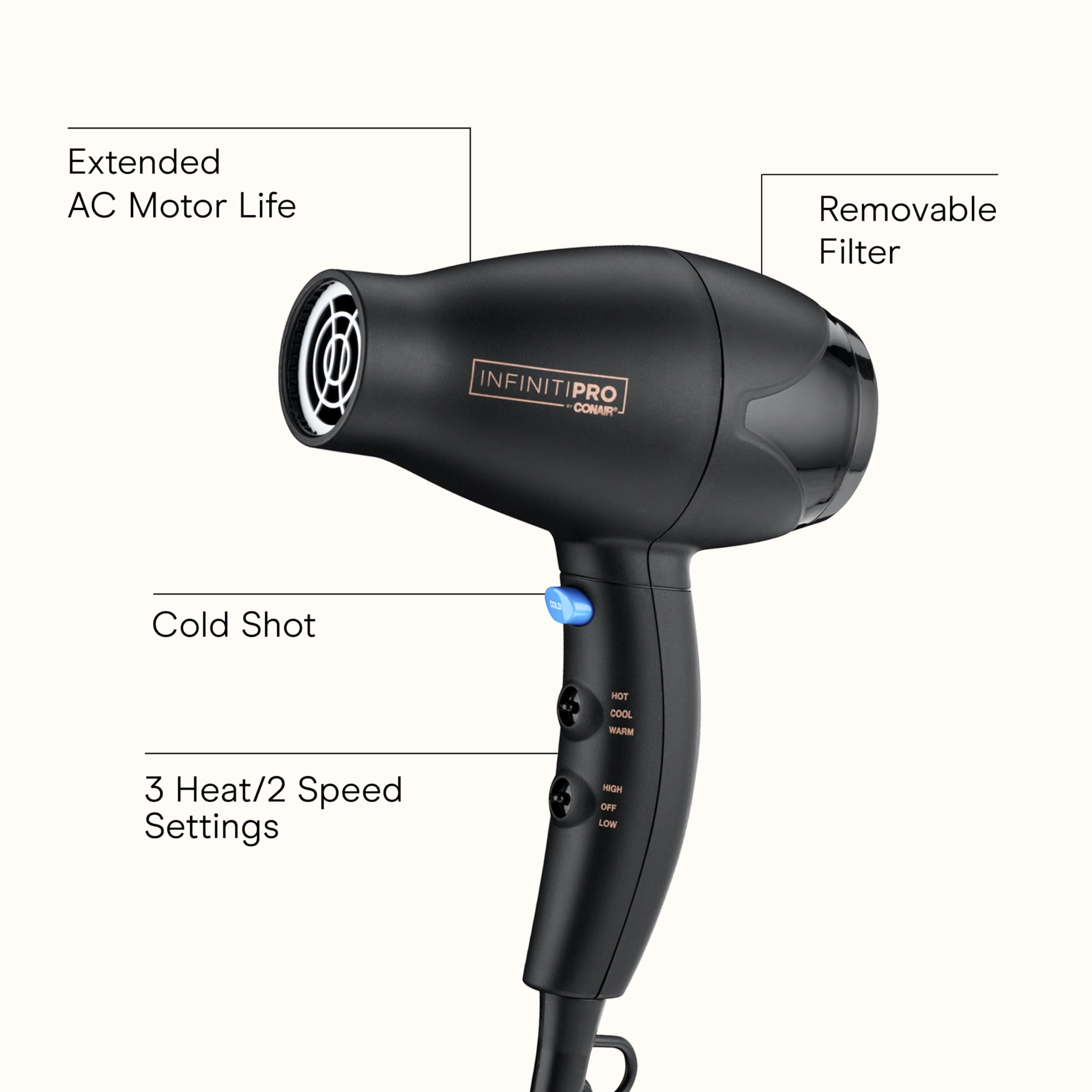 Conair Mighty Mini compact design ready for travel in any bag