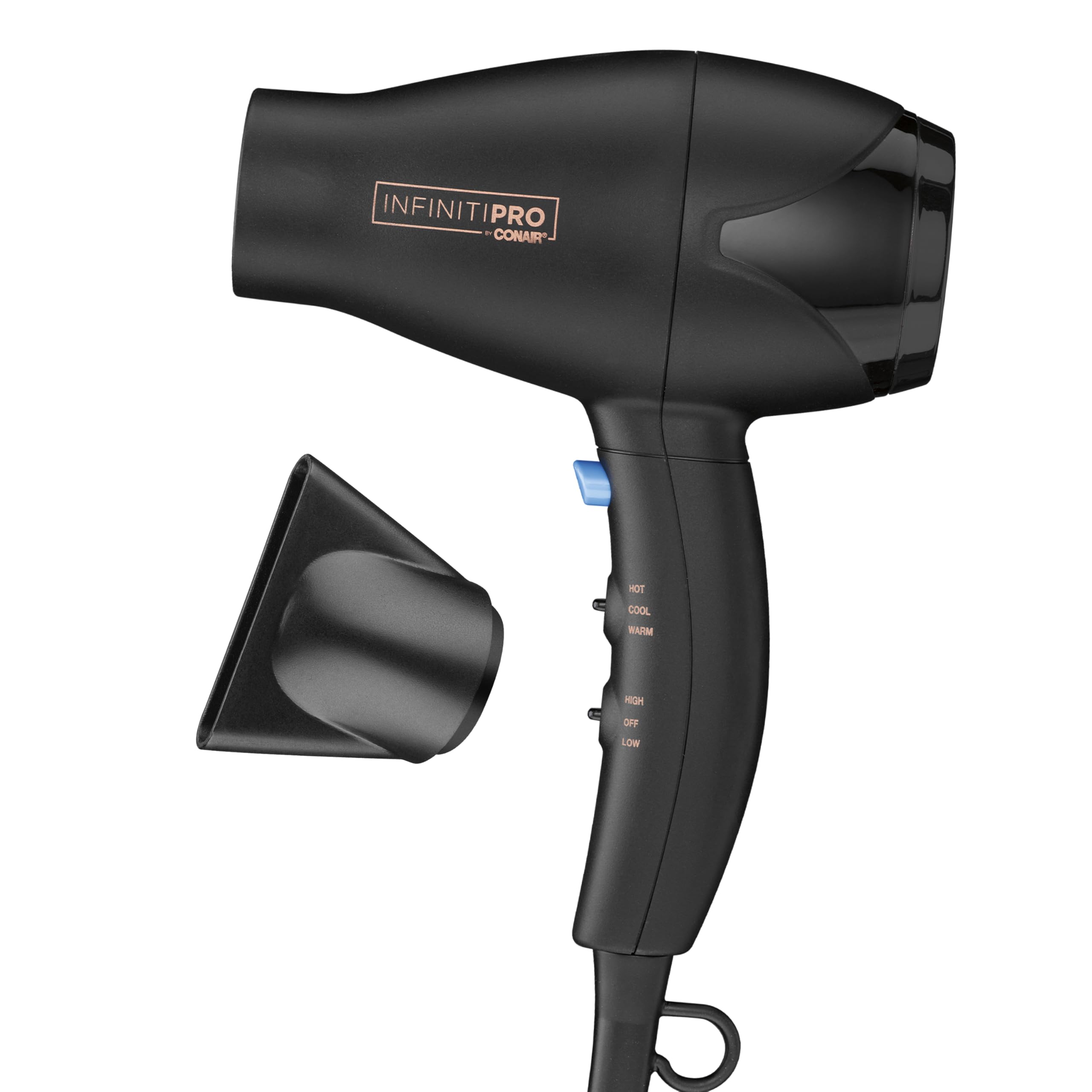Conair Mighty Mini travel hair dryer with concentrator for precise on-the-go styling