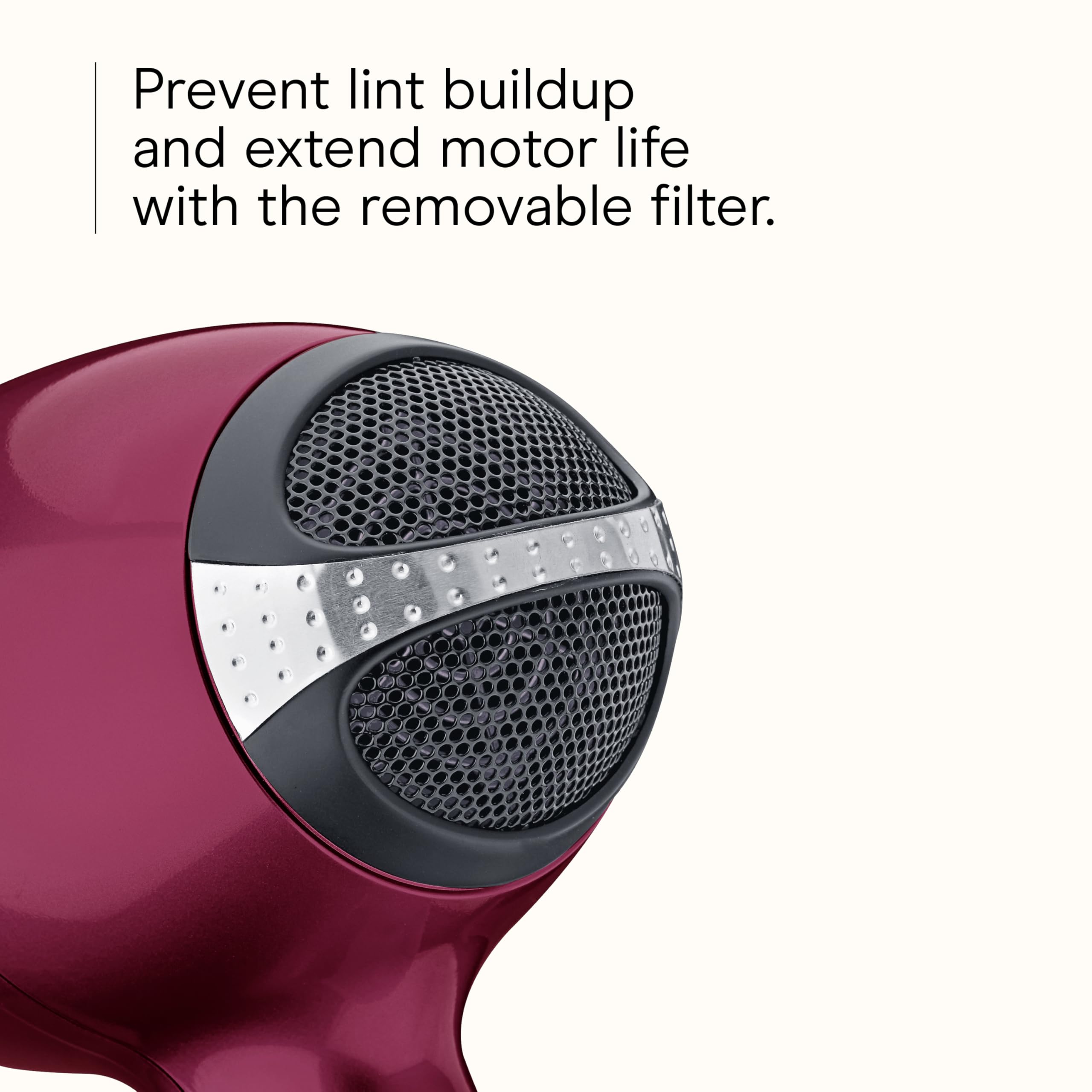 Conair Infiniti Pro professional AC motor detail showing durable power.