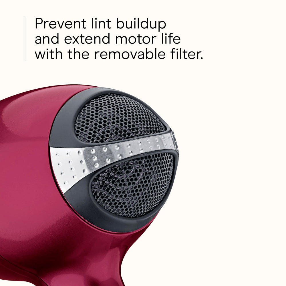 Conair Infiniti Pro professional AC motor detail showing durable power.