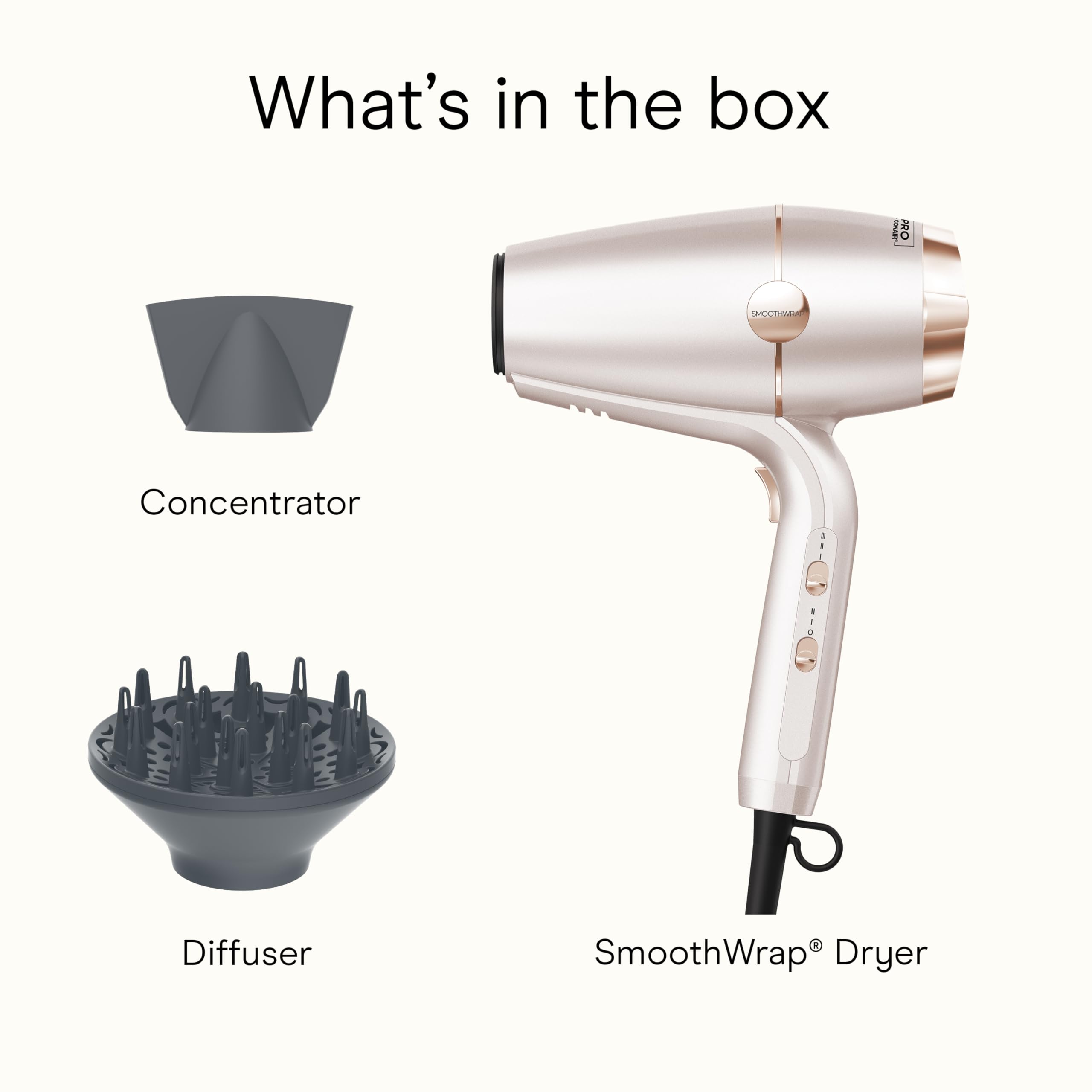 Frizz-control feature of SmoothWrap for smoother results in humid conditions.