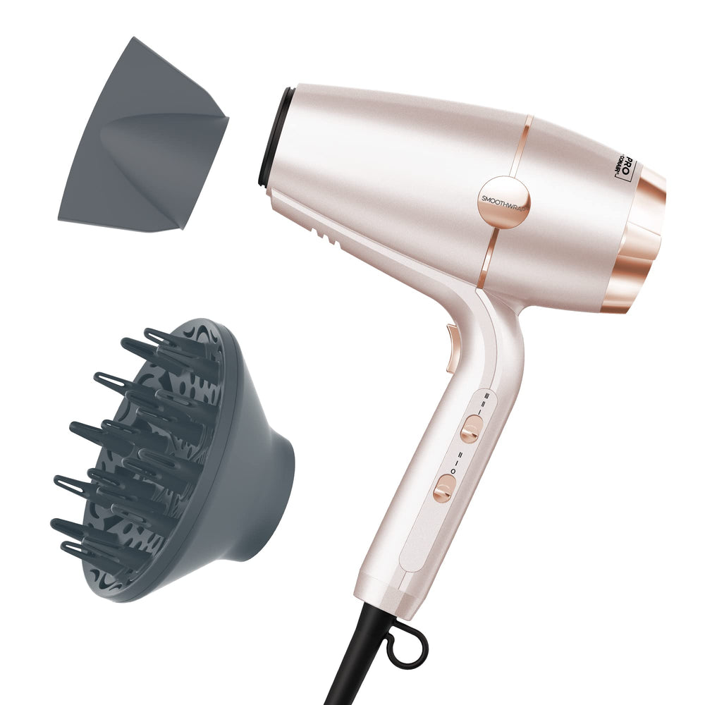 Conair Infiniti Pro SmoothWrap dryer front view with balanced heat for smoother styling.