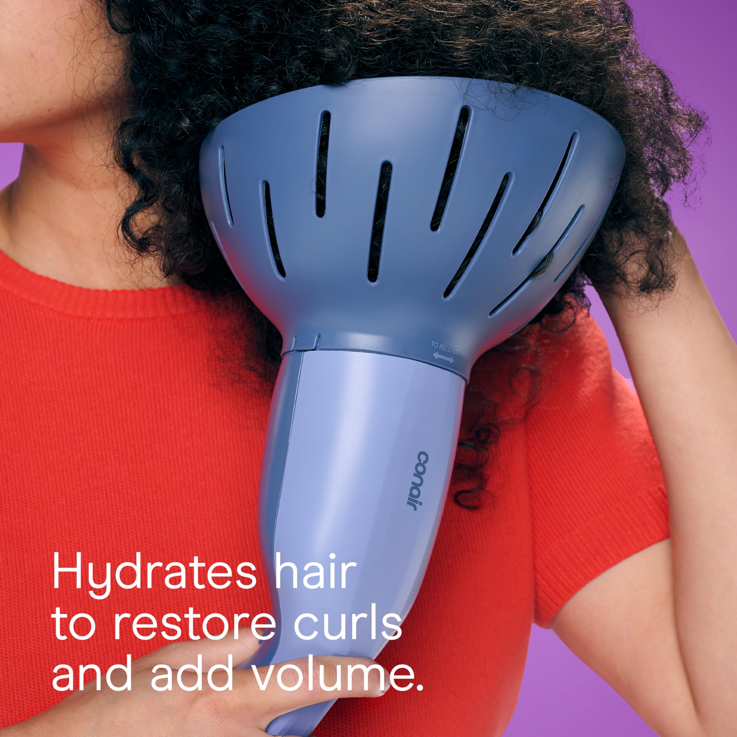 Conair Infiniti Pro Steam Therapy curl-reactivation demonstrates revived curl pattern.