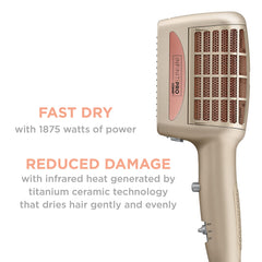 Conair InfinitiPRO boar and ball-tipped bristles add body and shine