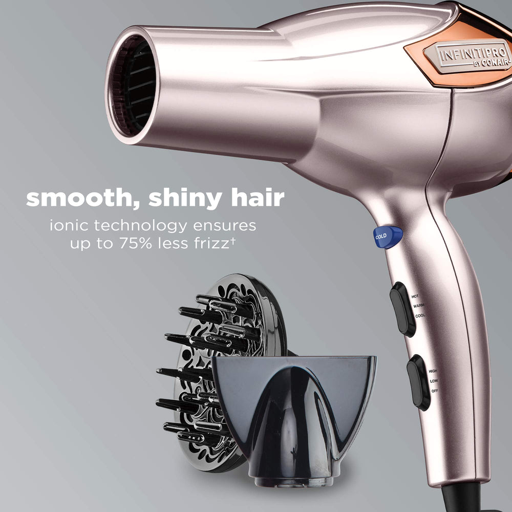 Conair InfinitiPRO ionic technology icon signaling frizz reduction