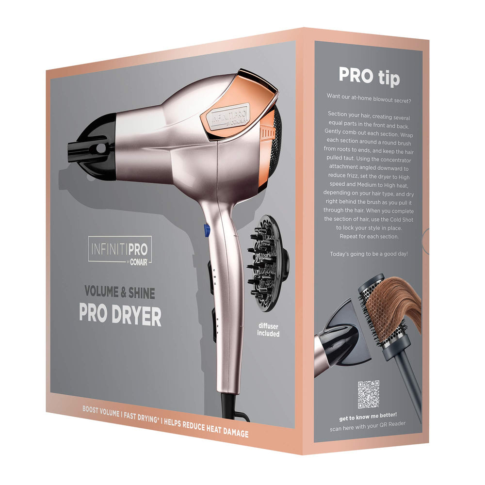 Removable filter on Conair InfinitiPRO rose gold dryer for easy cleaning