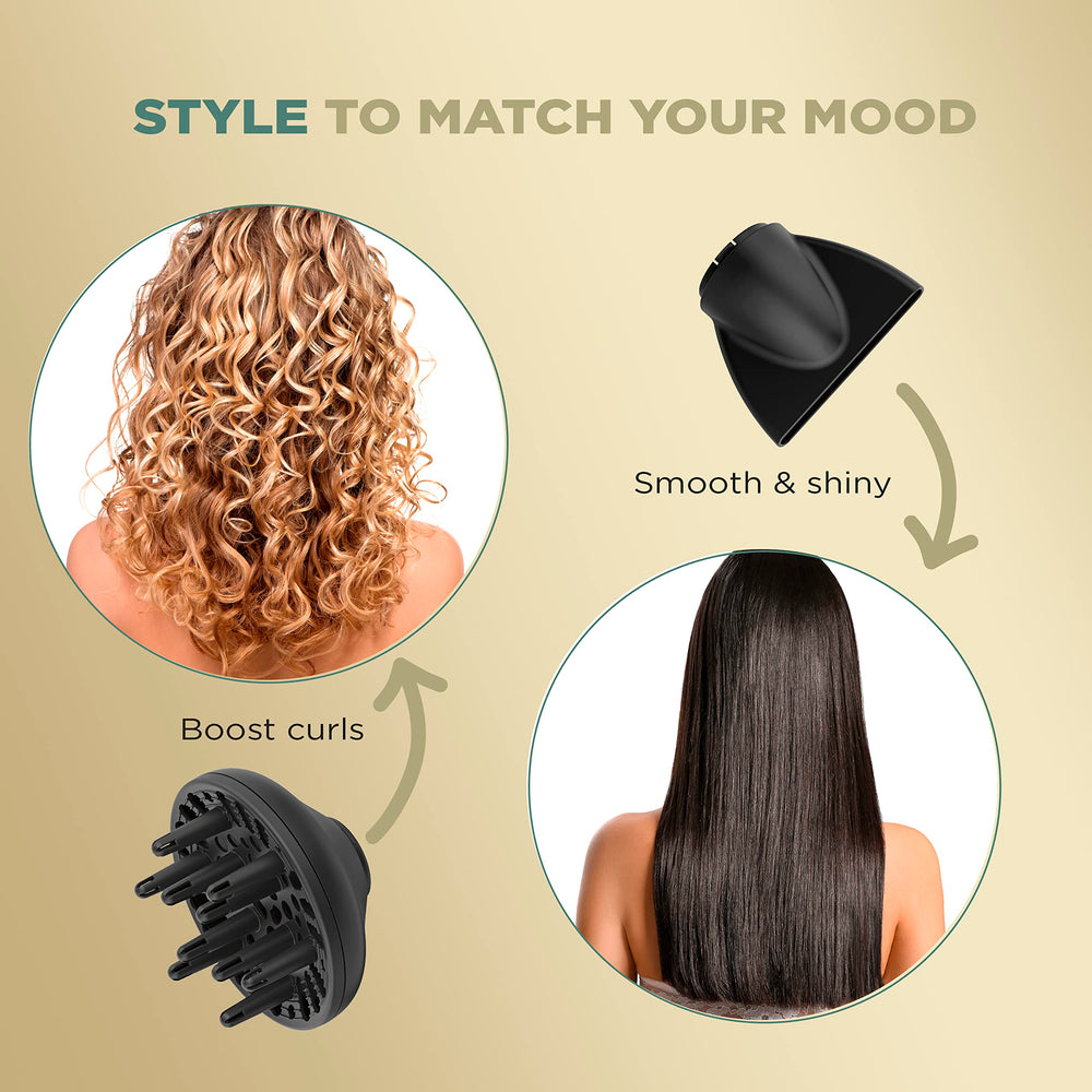Conair InfinitiPRO Dryer cool shot button to lock in your style.