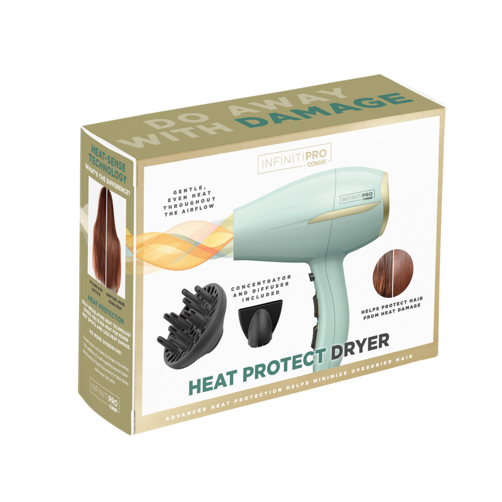 Conair InfinitiPRO Dryer removable lint filter helps extend motor life.