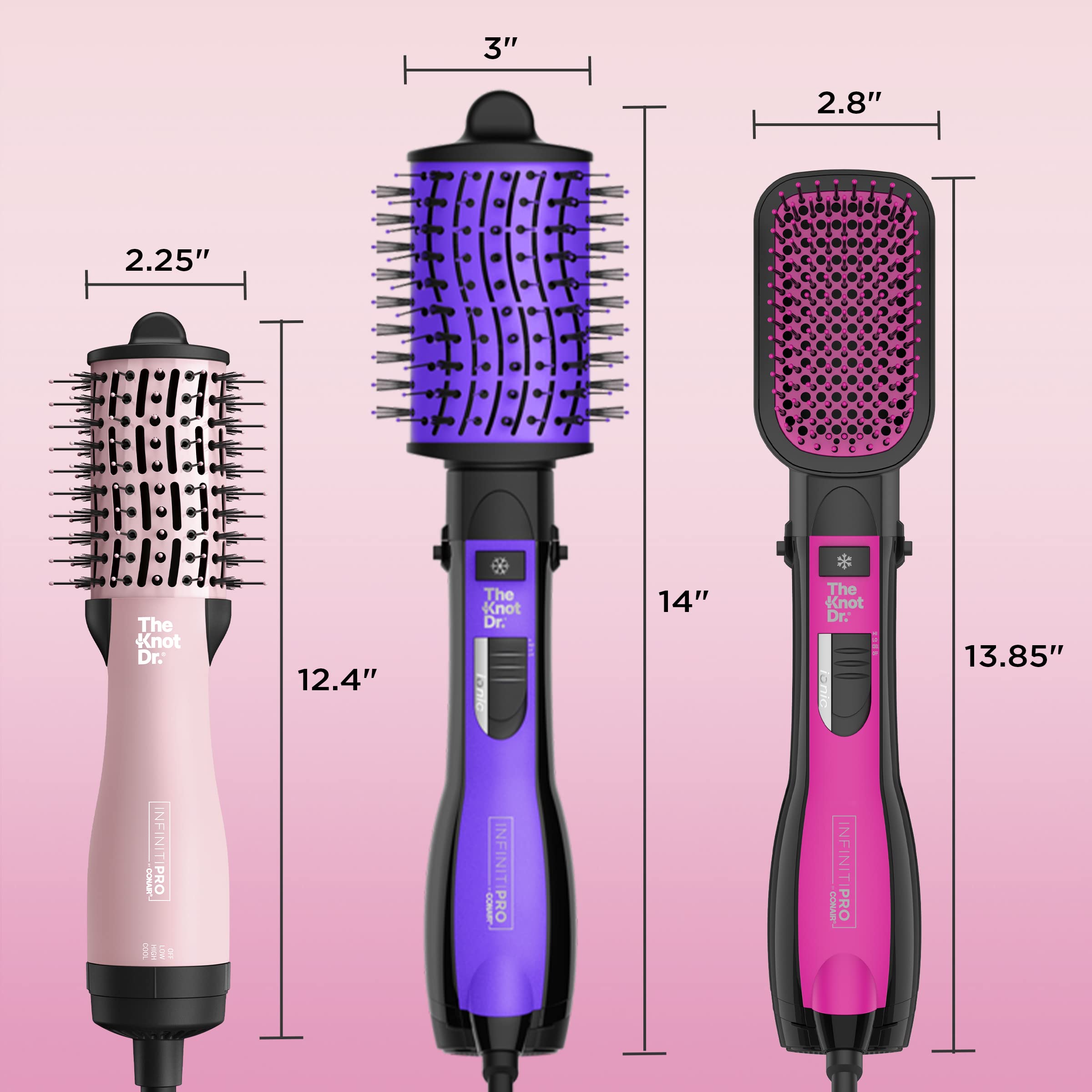 Conair Knot Dr. oval brush cool shot enables set-in volume.