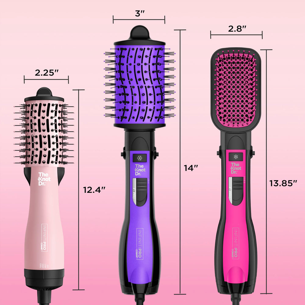 Conair Knot Dr. oval brush cool shot enables set-in volume.