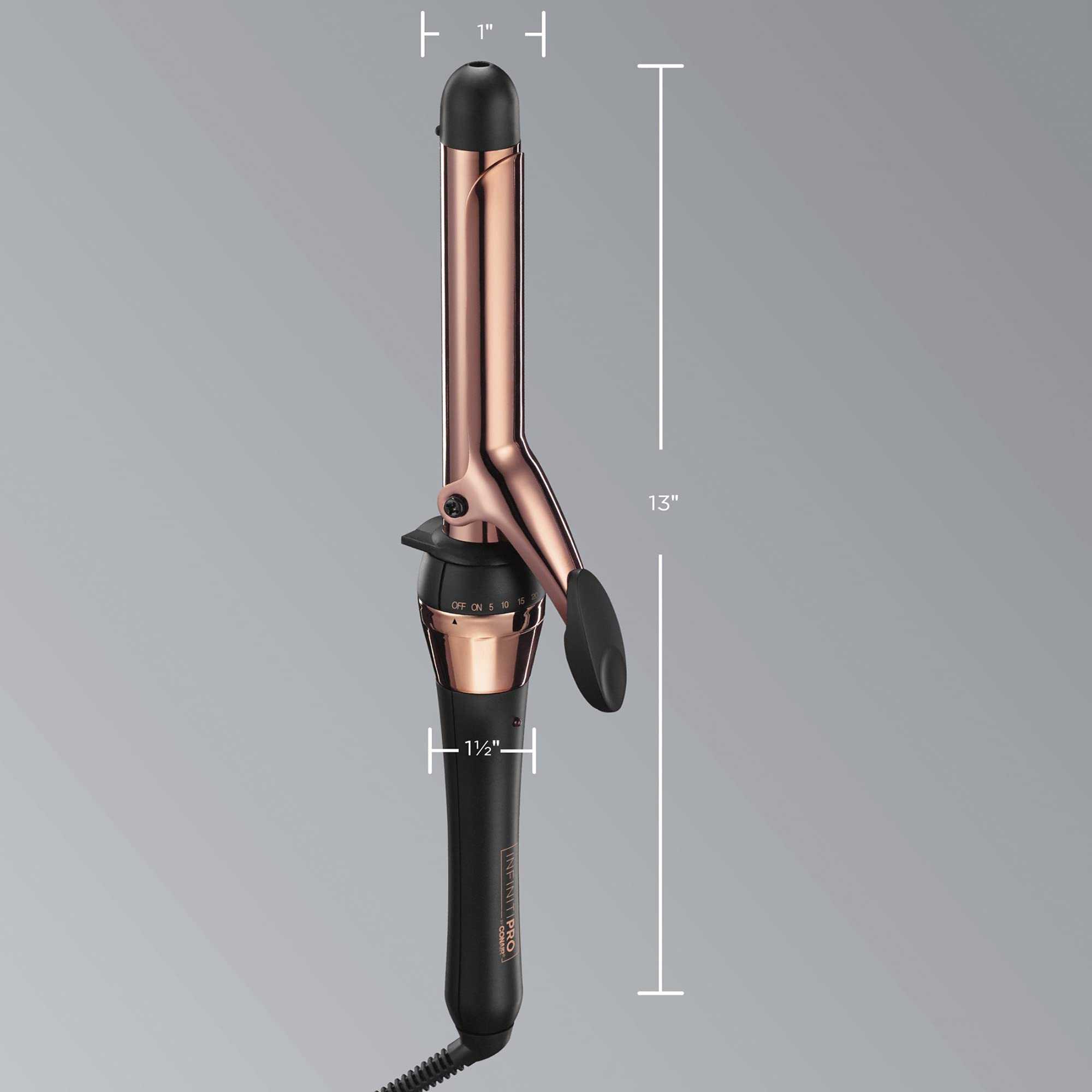 Conair INFINITIPRO Rose Gold Titanium 1-Inch Curler Auto Off for safety