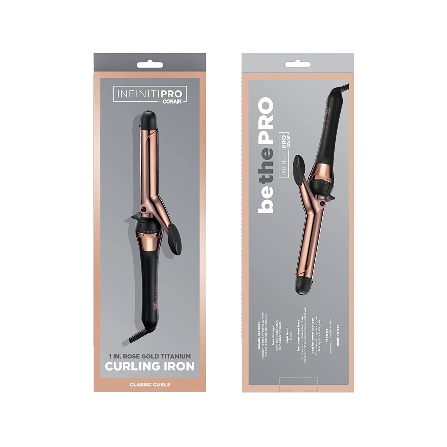 Conair INFINITIPRO Rose Gold Titanium 1-Inch Curler offers smooth glide for diverse textures