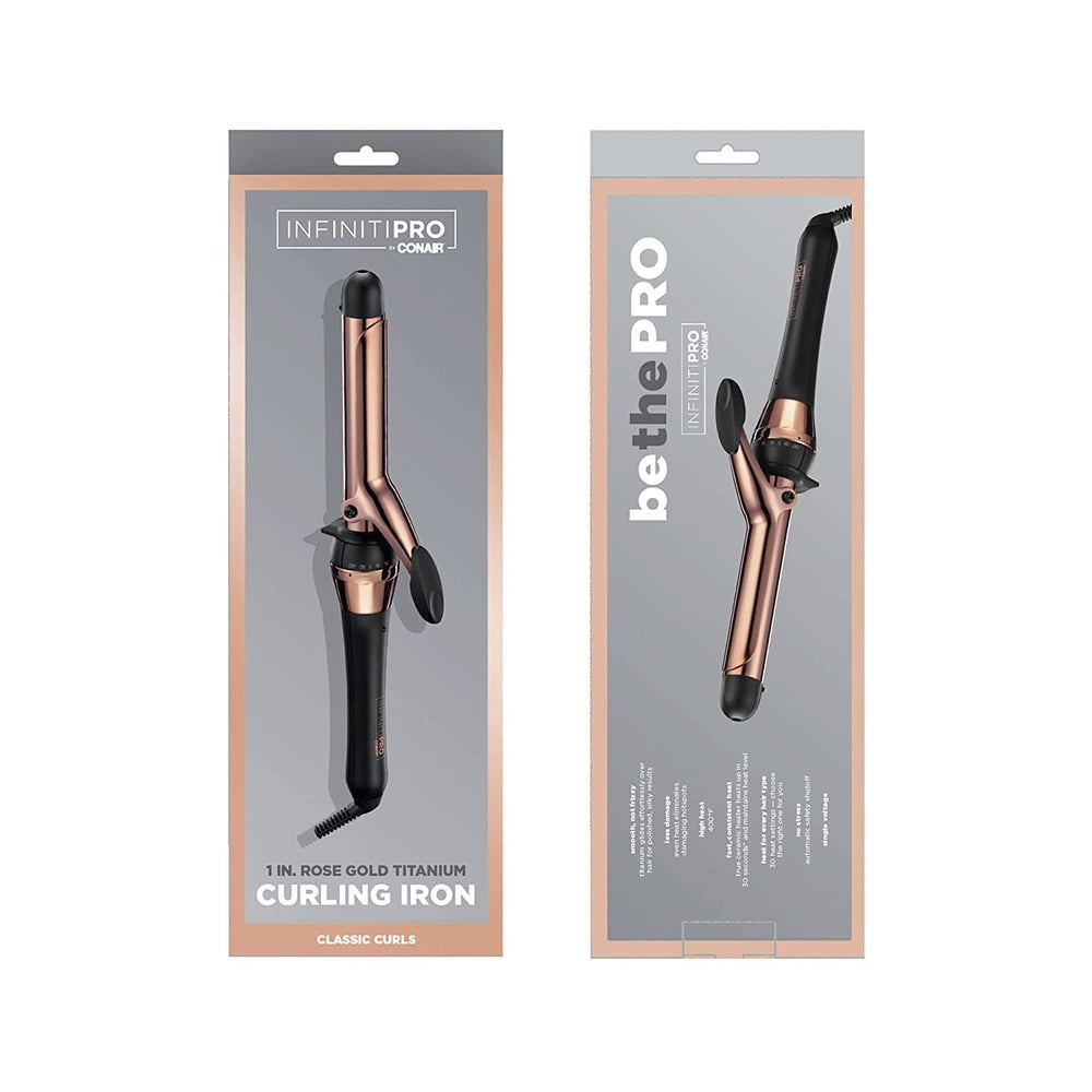 Conair INFINITIPRO Rose Gold Titanium 1-Inch Curler offers smooth glide for diverse textures