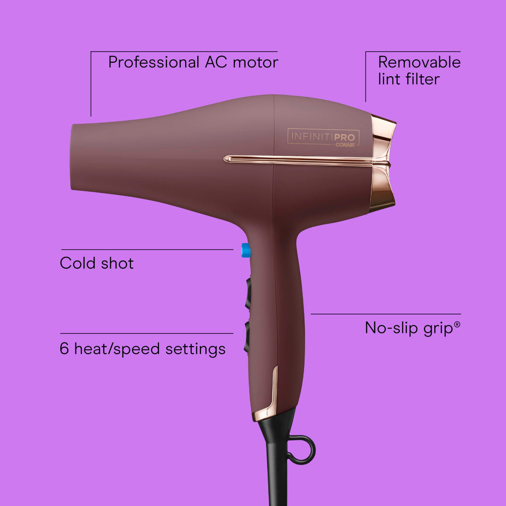 Conair INFINITI PRO Plum concentrator for sleek, straight styles and precise styling