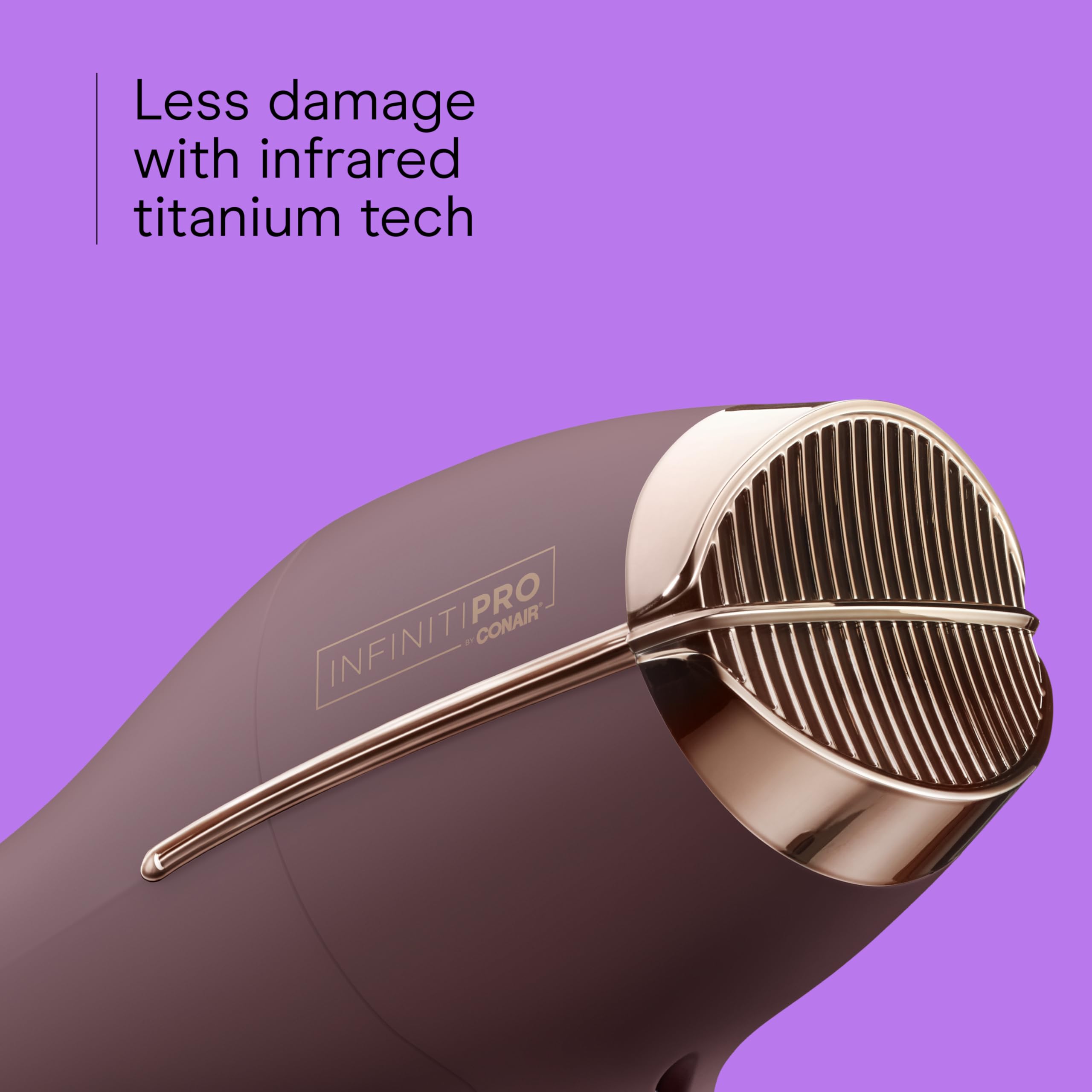 Conair INFINITI PRO Plum with ionic technology reduces frizz for smoother finish