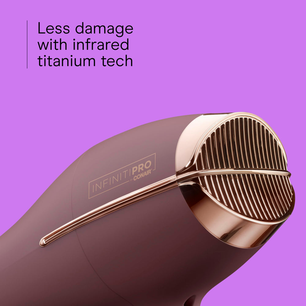 Conair INFINITI PRO Plum with ionic technology reduces frizz for smoother finish