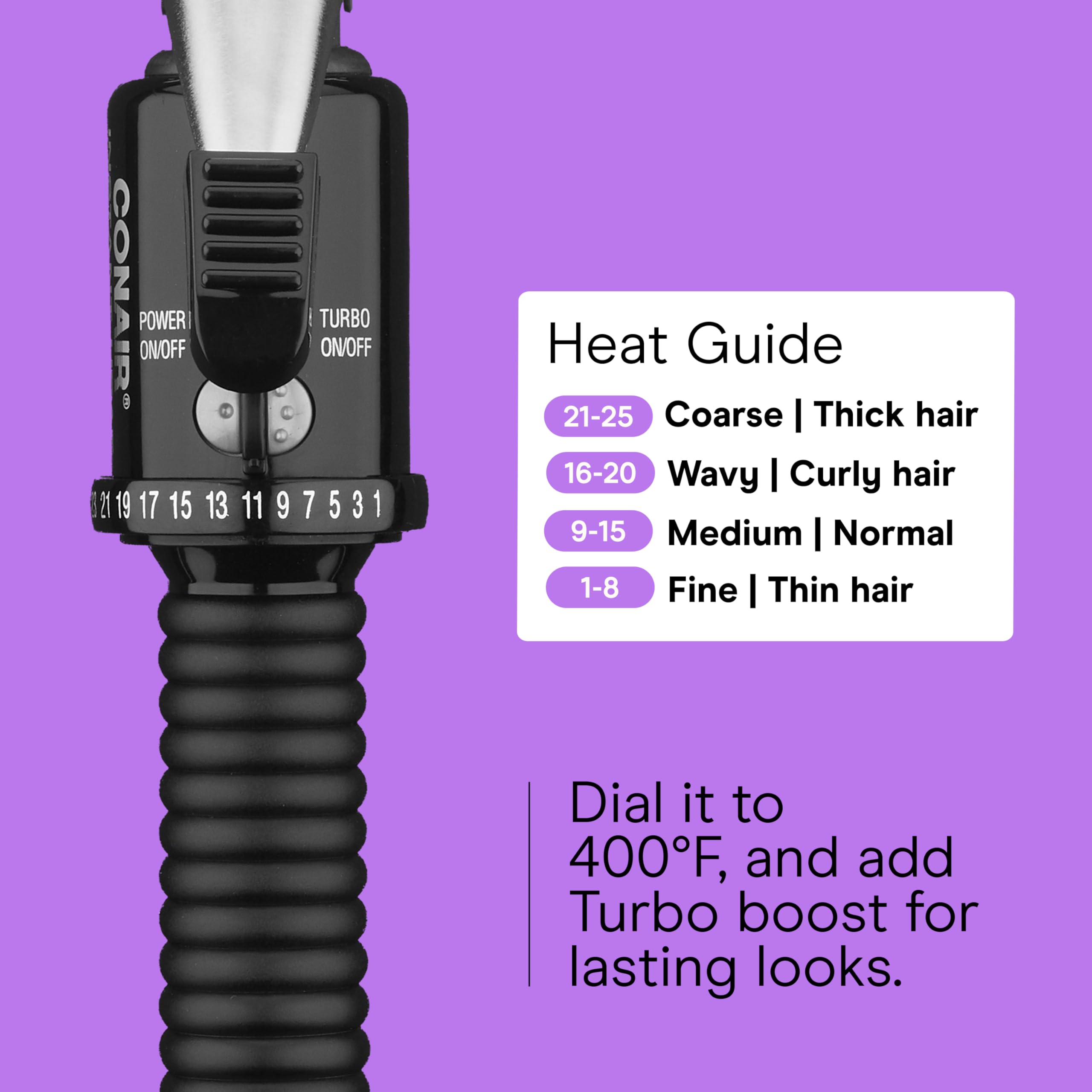 Conair Instant Heat curling iron 5 foot cord offers comfortable reach