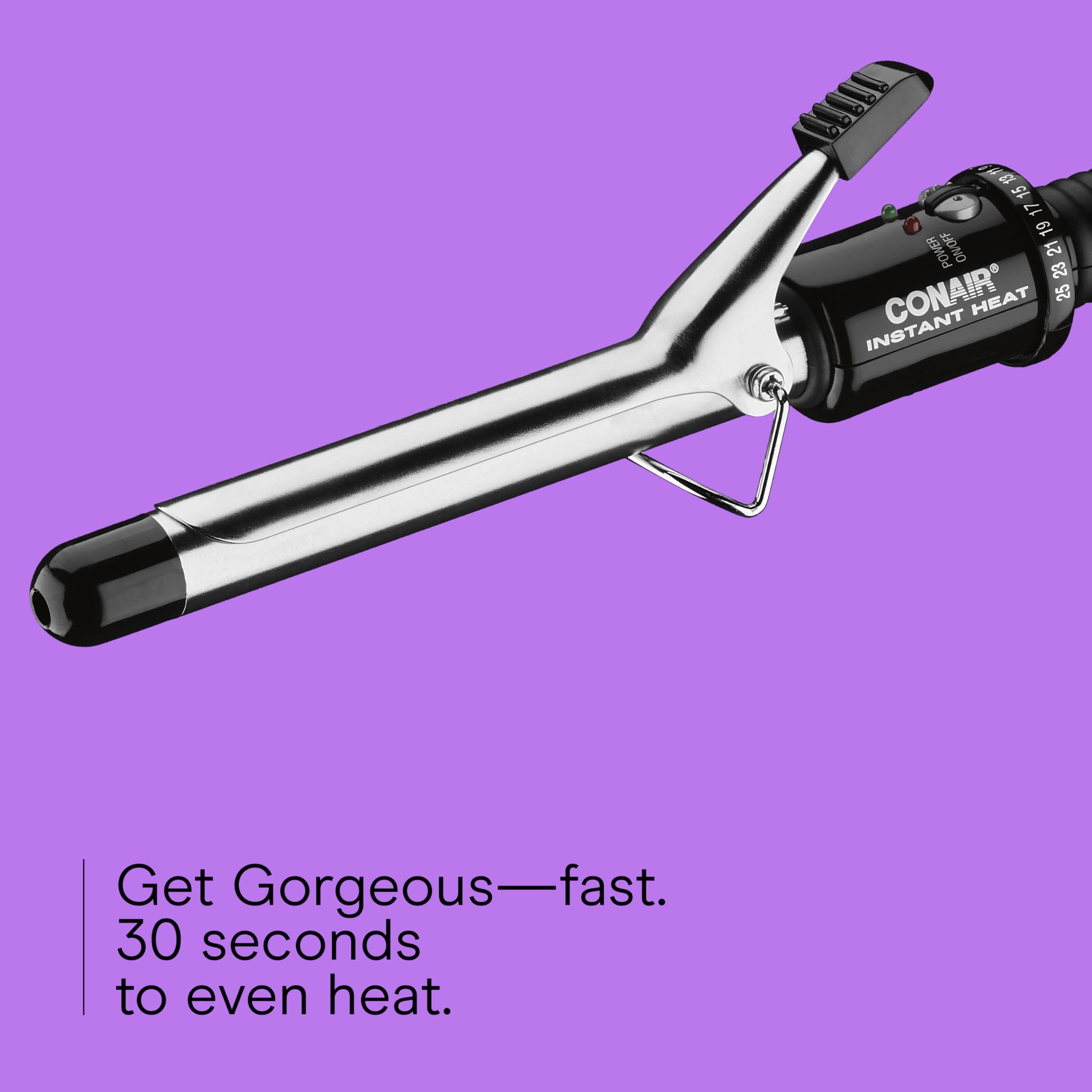 Conair Instant Heat curling iron cool tip supports safe handling