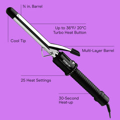 Conair Instant Heat curling iron heat settings dial enables precise styling