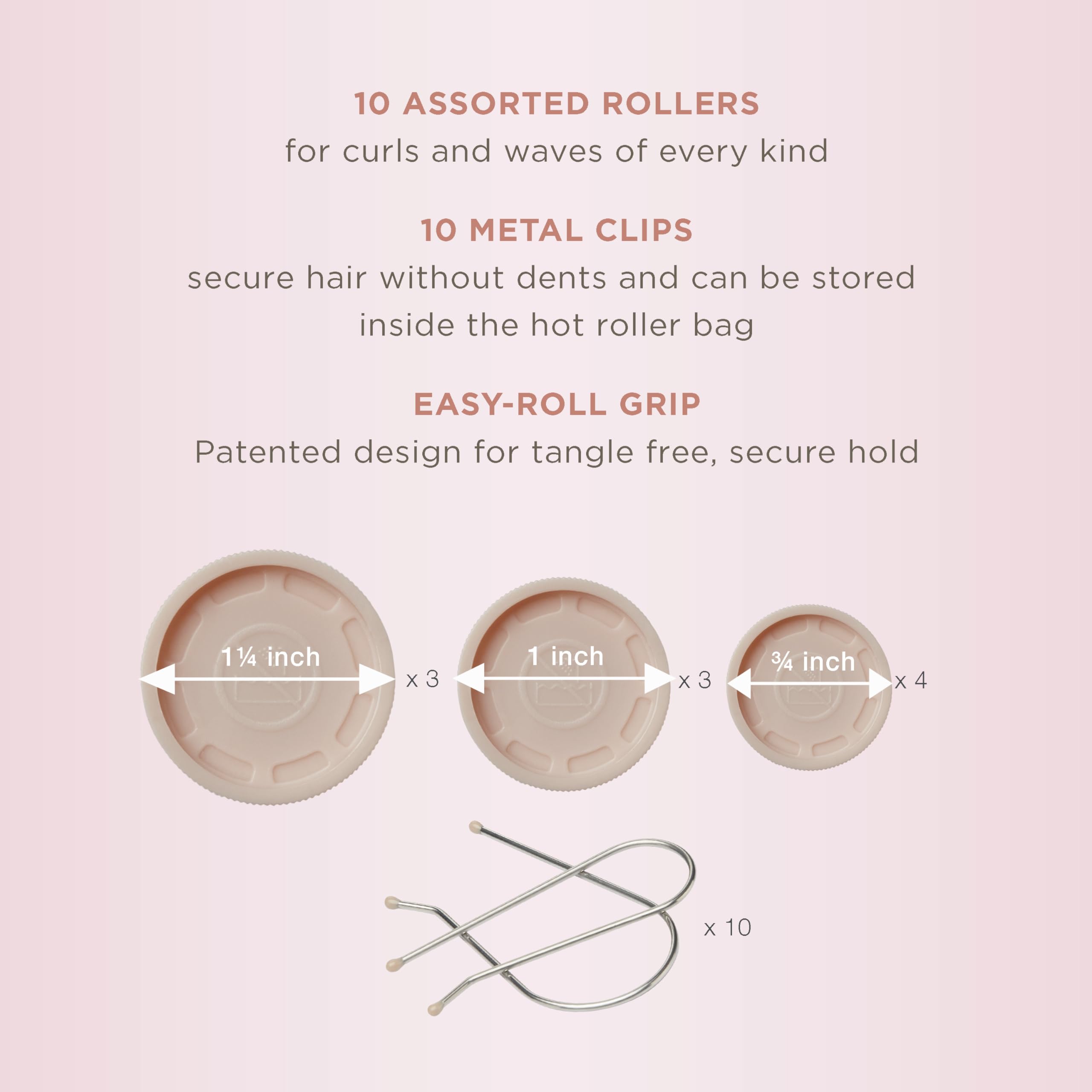 Conair Instant Heat Compact Hot Rollers travel pouch keeps styling on the go