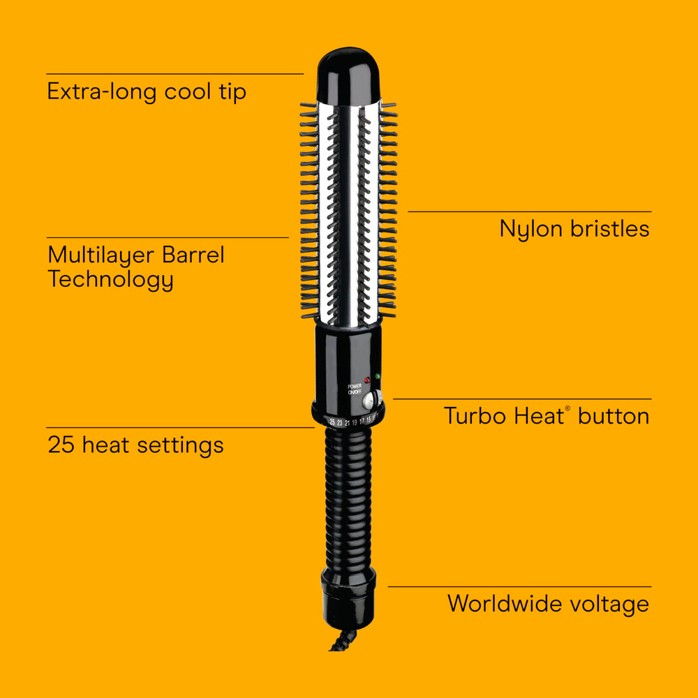 Conair Instant Heat Curling Iron Brush nylon bristles for smooth glide
