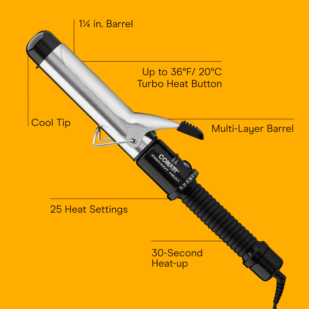 Conair Instant Heat curling iron with nonslip handle for comfortable grip