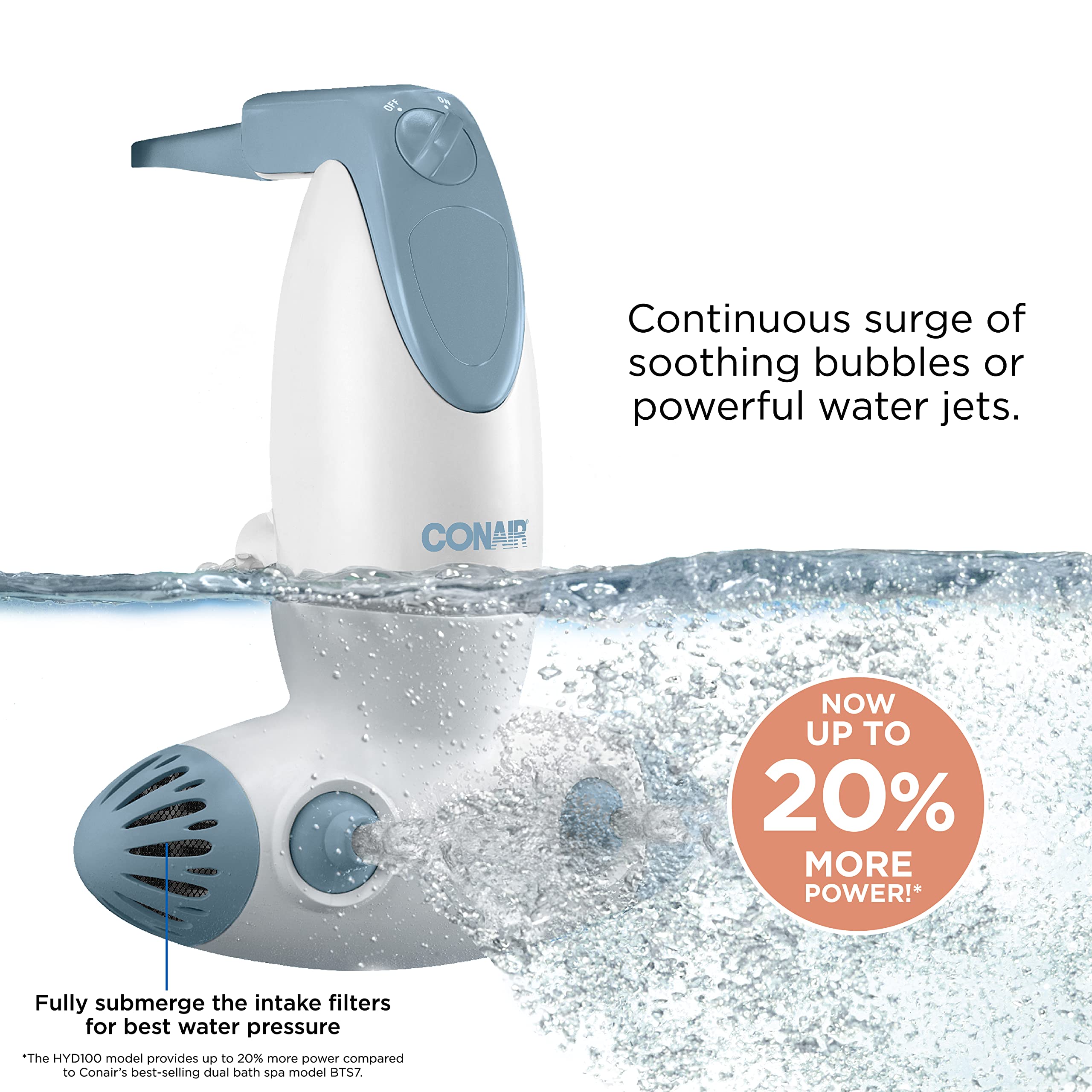 Conair Jet Hydro Spa dual jets delivering targeted massage for achy muscles