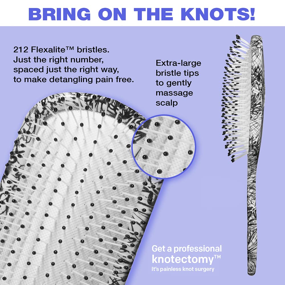 Conair Knot Dr detangler brush with Flexalite bristles glides through knots.