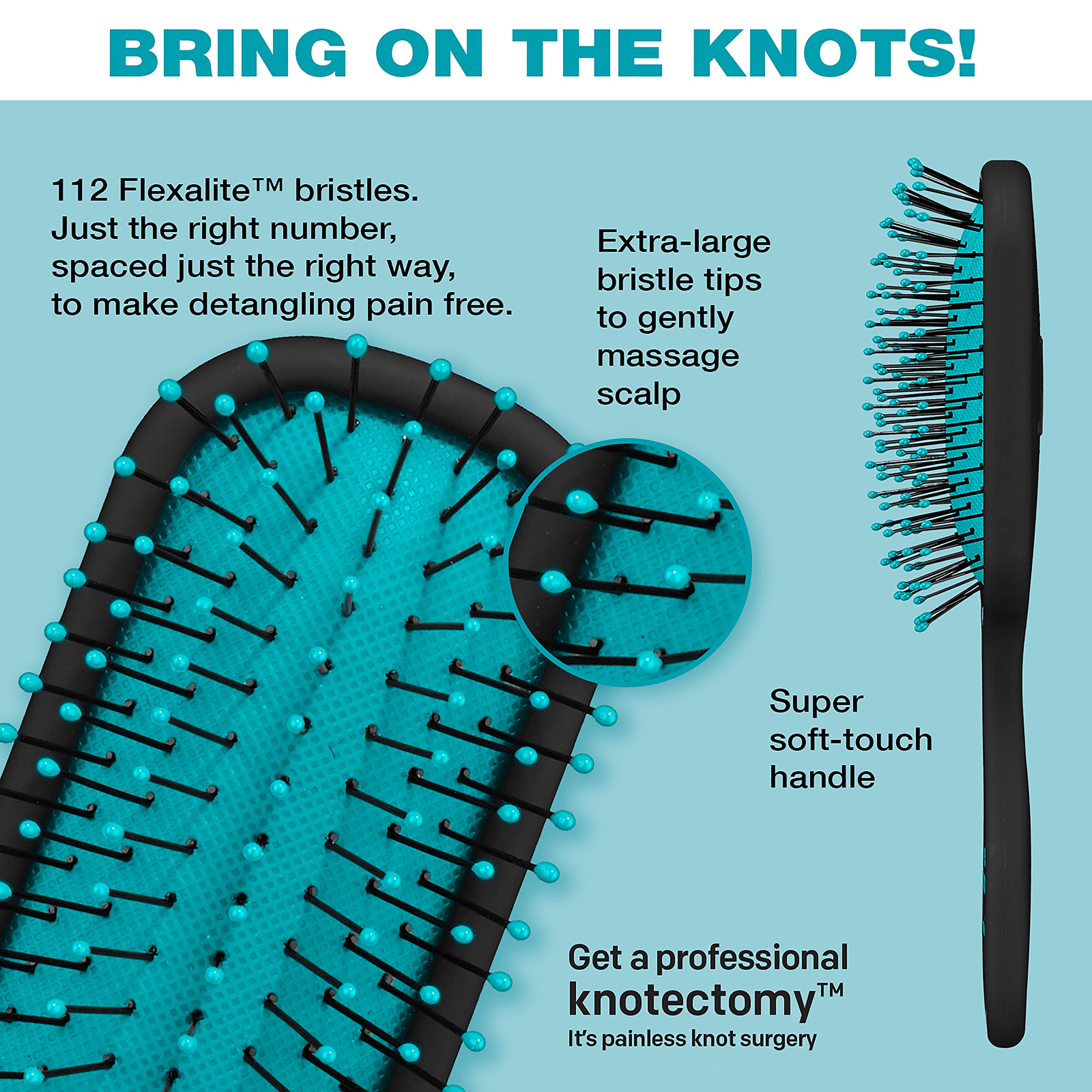 Conair Knot Dr. Pro Mini Detangler irregular shape eases detangling with gentle grip