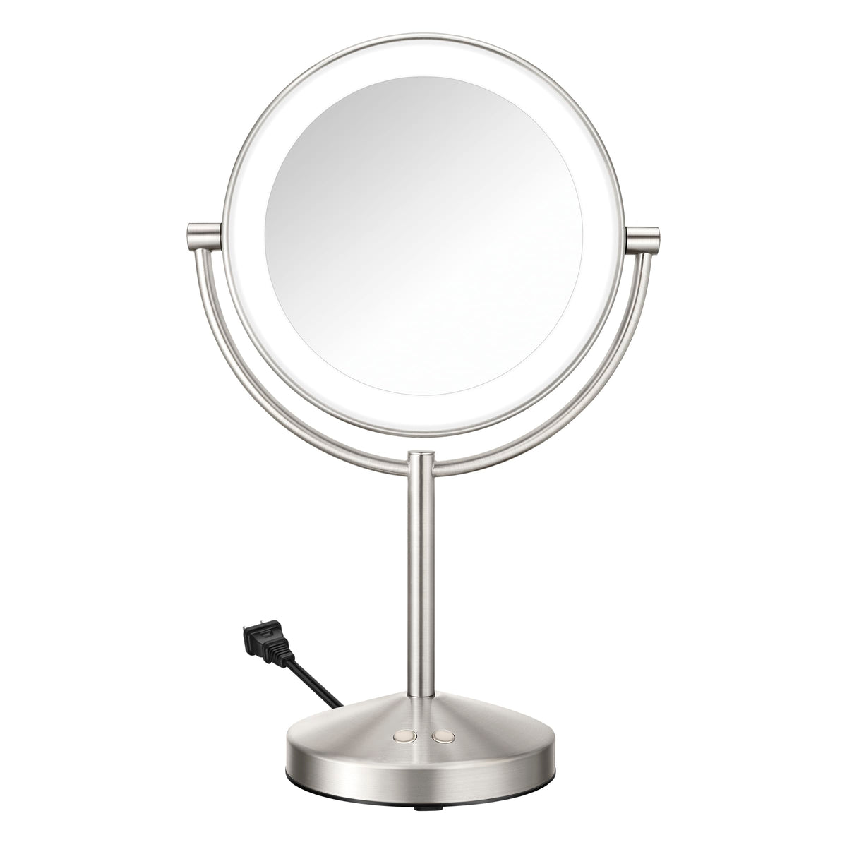 Conair lighted makeup mirror with 1X and 10X magnification for precise grooming.